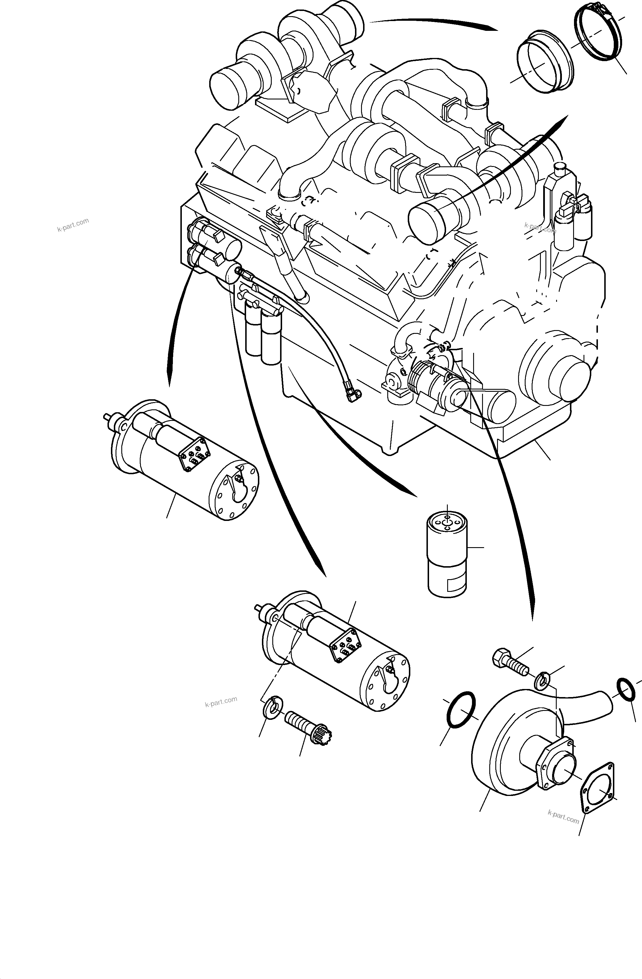 Komatsu parts book diagram for PC5500-6 S/N 15019: DIESEL ENGINE