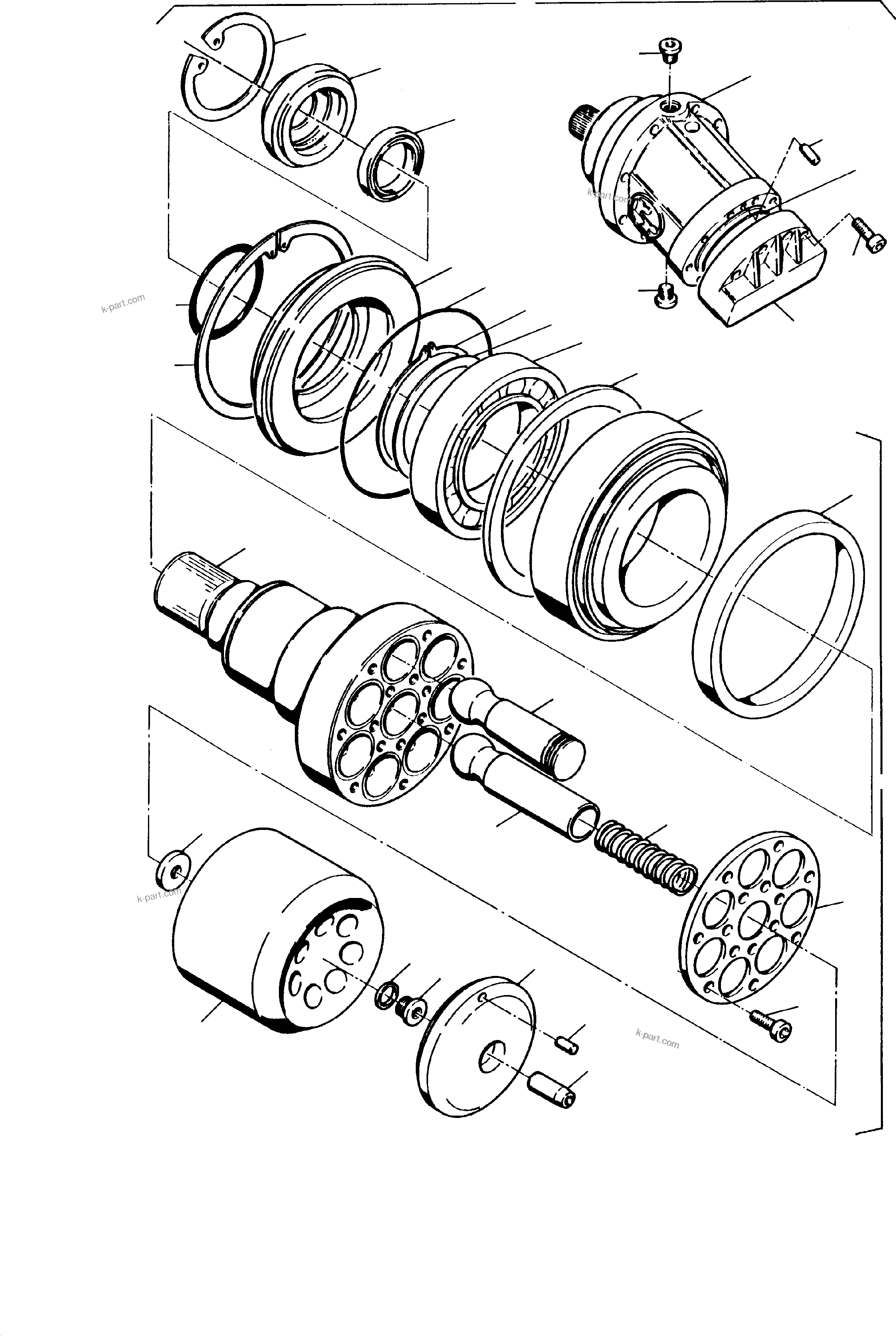 Komatsu parts book diagram for PC5500-6 S/N 15024: HYDR.MOTOR