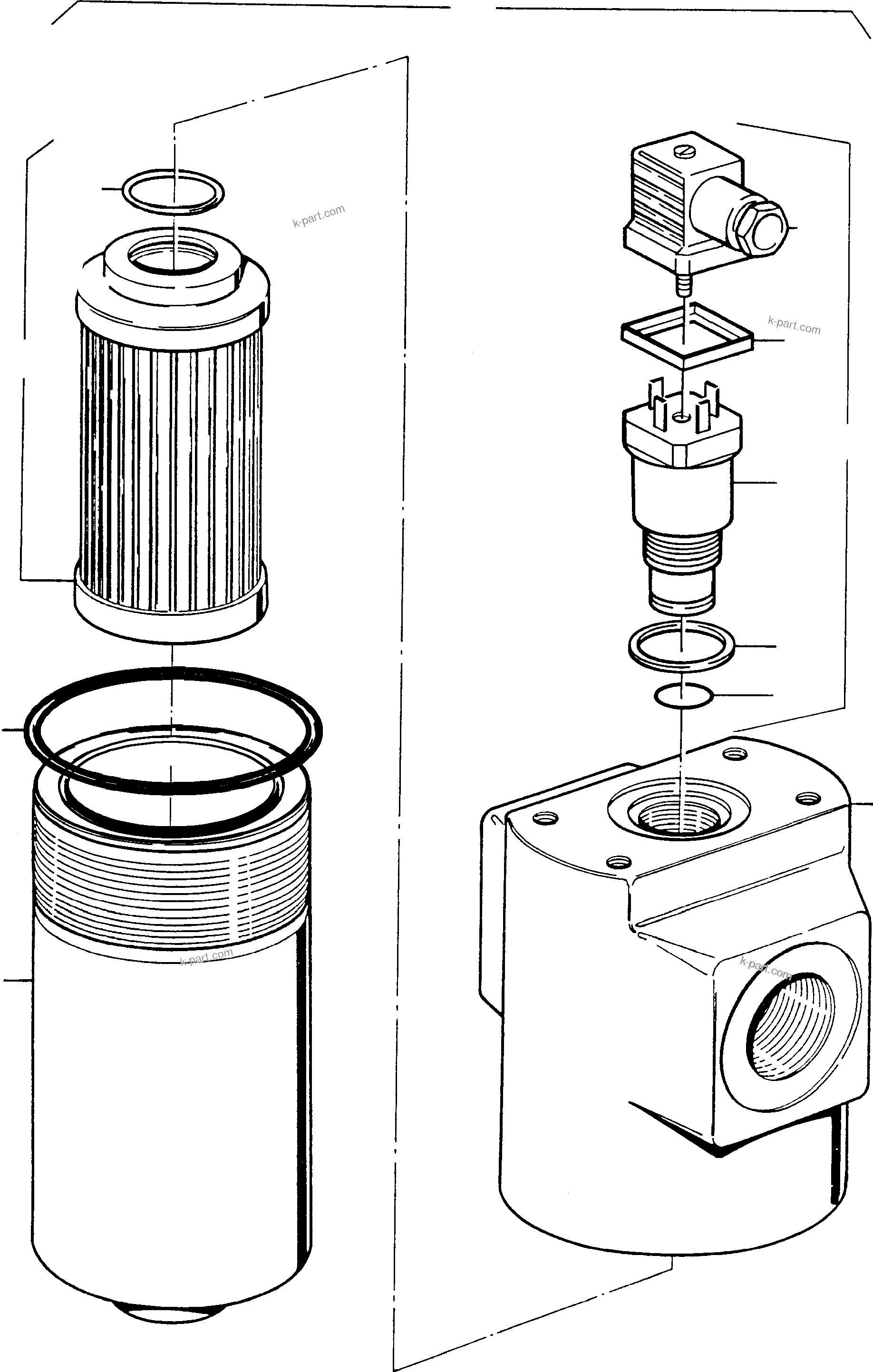 Komatsu parts book diagram for PC5500-6 S/N 15024: PRESSURE FILTER