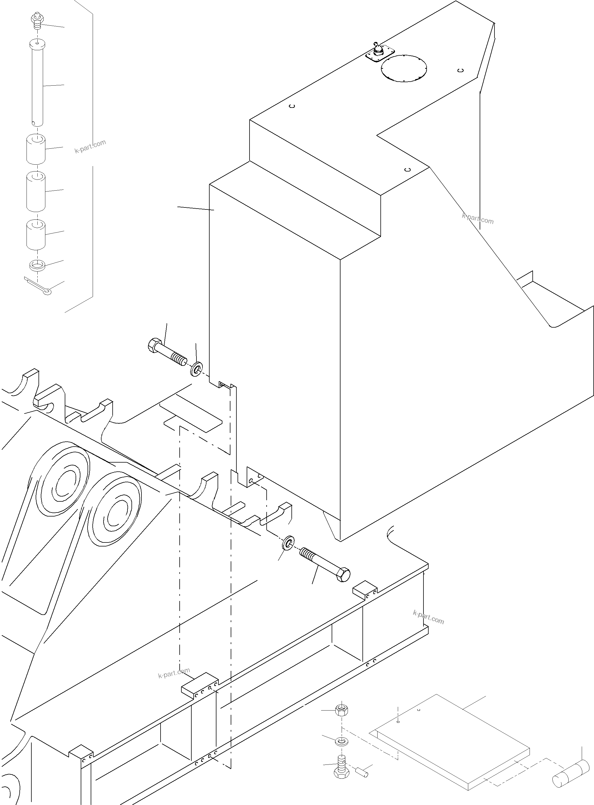 Komatsu parts book diagram for PC5500-6 S/N 15024: FUEL TANK