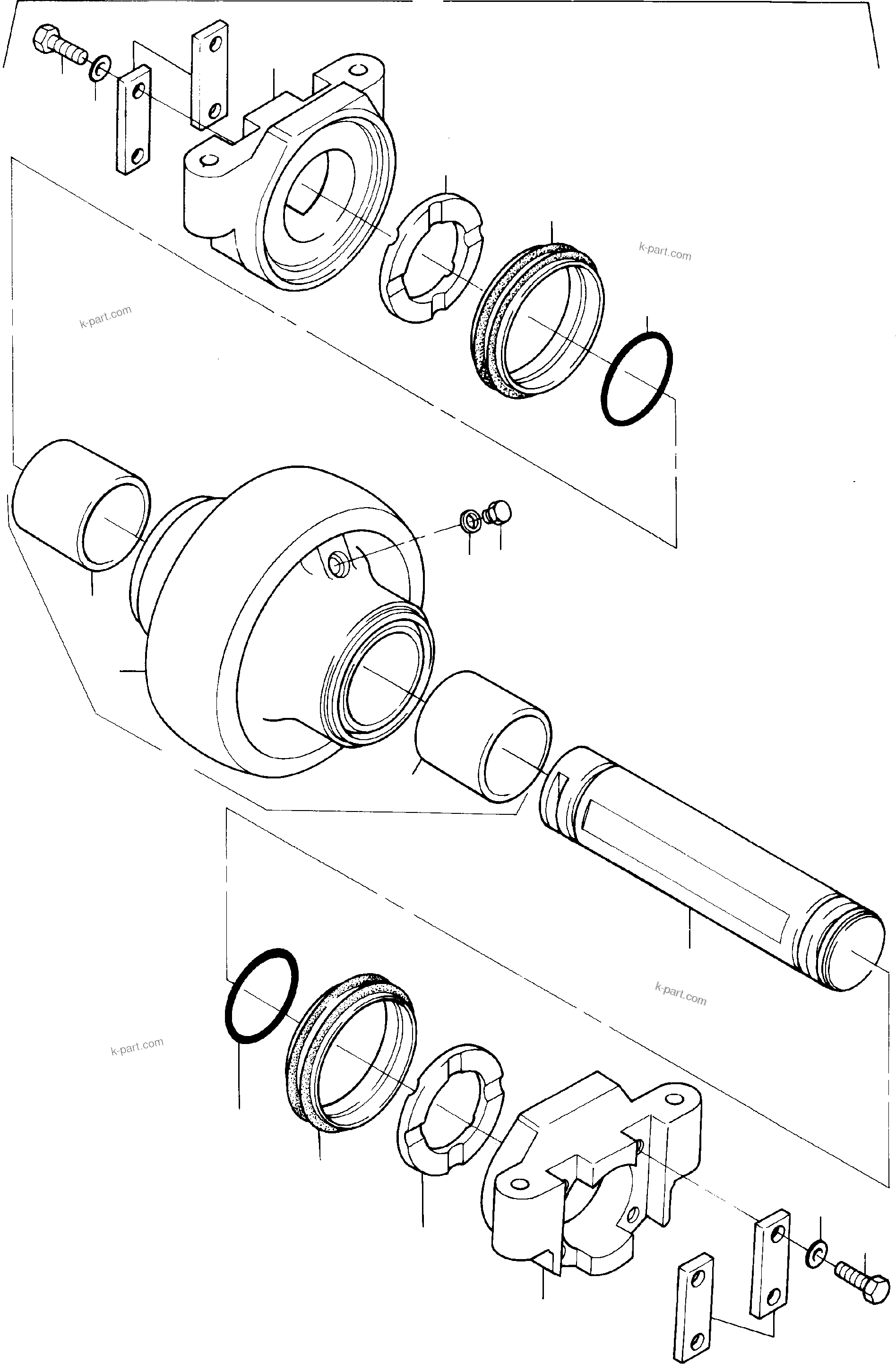 Komatsu parts book diagram for PC5500-6 S/N 15024: BOTTOM ROLLER