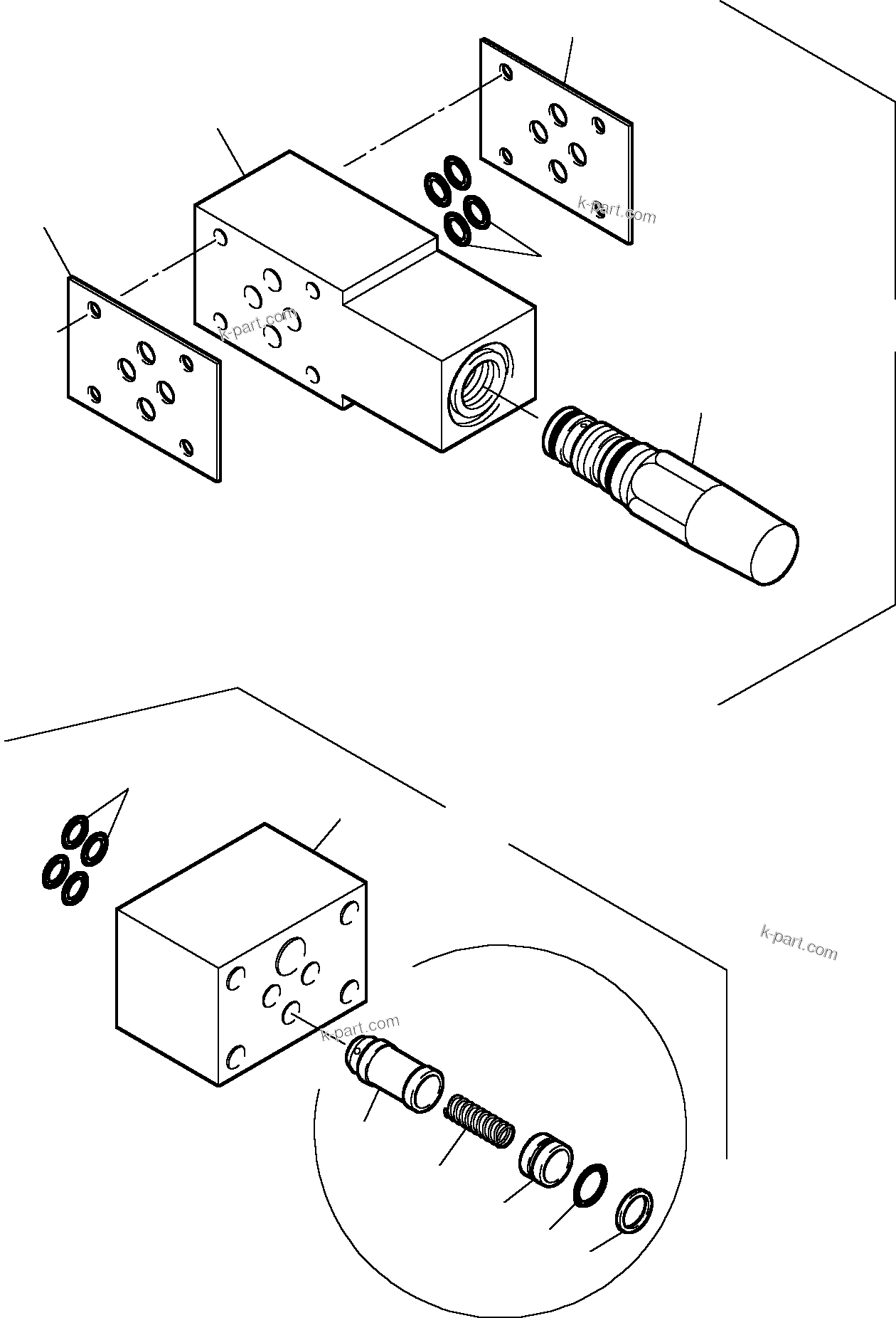 Komatsu parts book diagram for PC5500-6 S/N 15024: MULTI-STATION MANIFOLD BLOCK