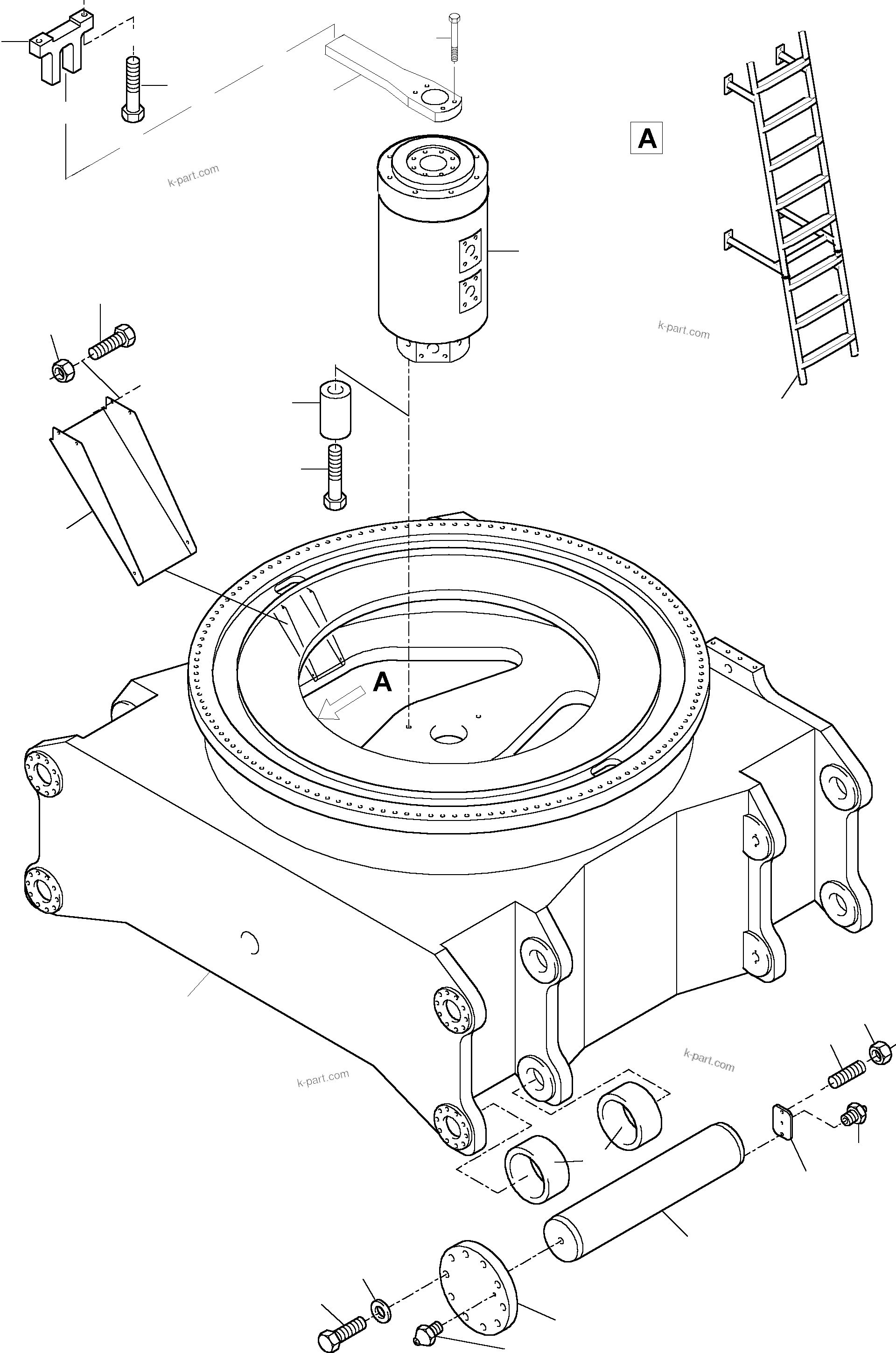 Komatsu parts book diagram for PC5500-6 S/N 15024: CARBODY