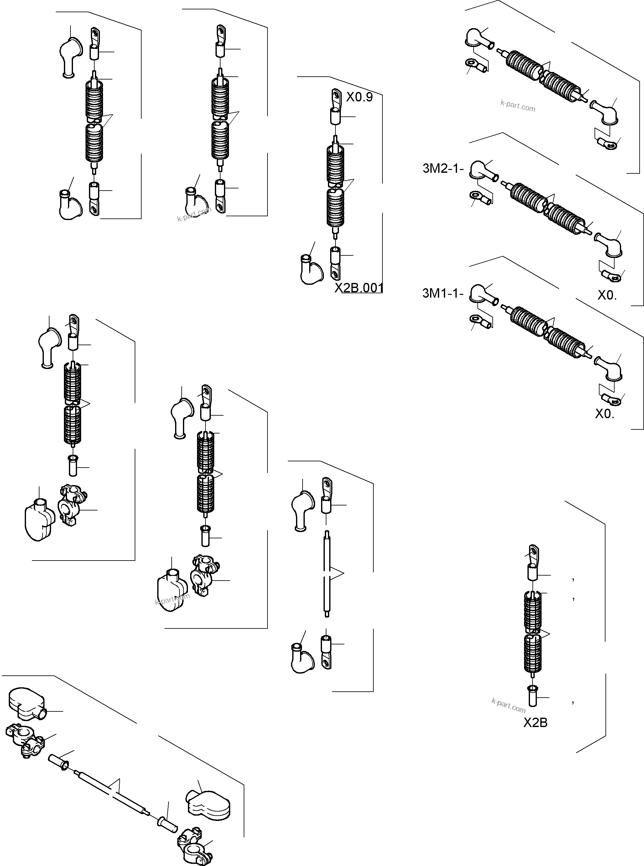 Komatsu parts book diagram for PC5500-6 S/N 15024: BATTERIES WITH CABLES