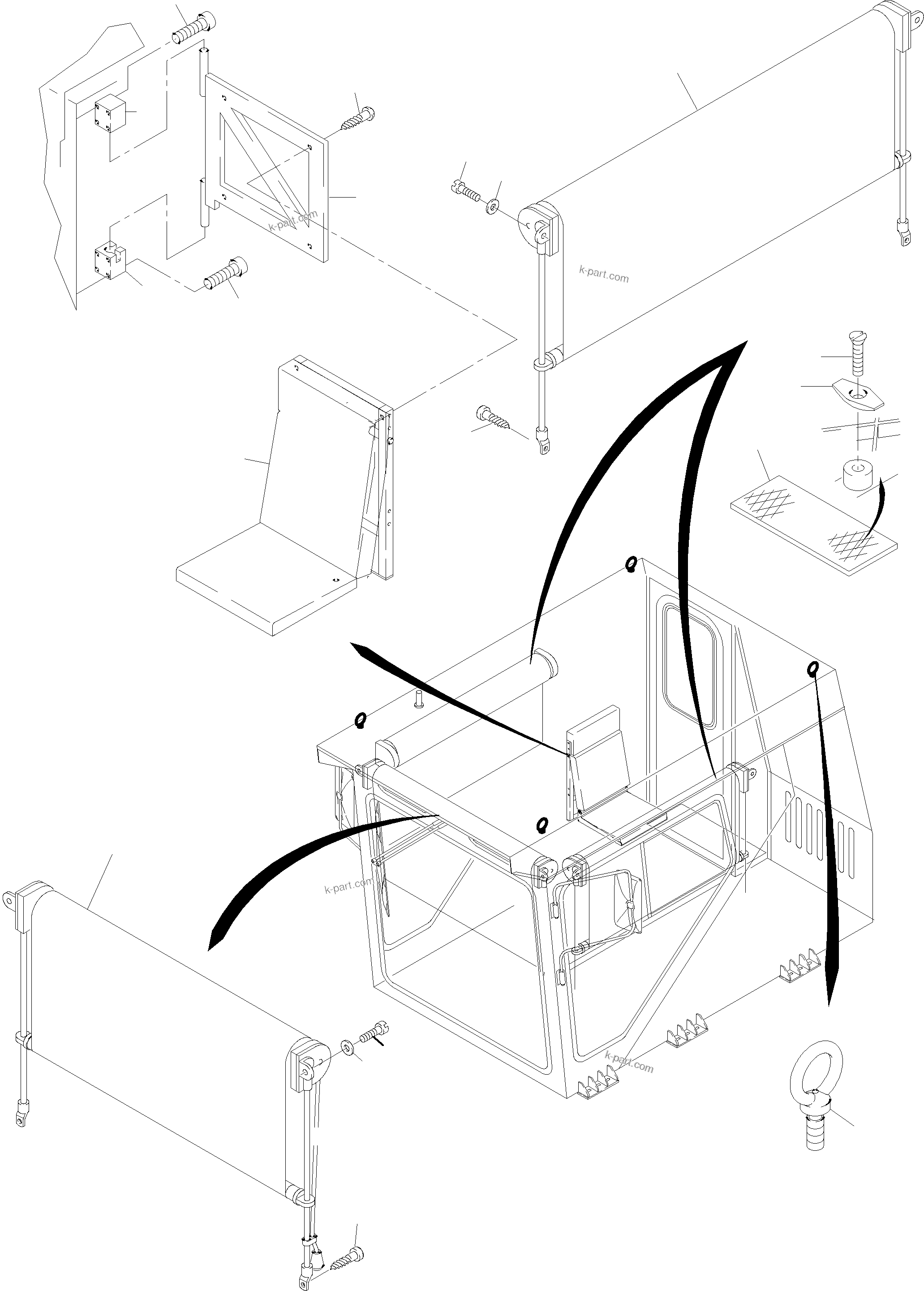 Komatsu parts book diagram for PC5500-6 S/N 15024: OPERATOR'S CAB