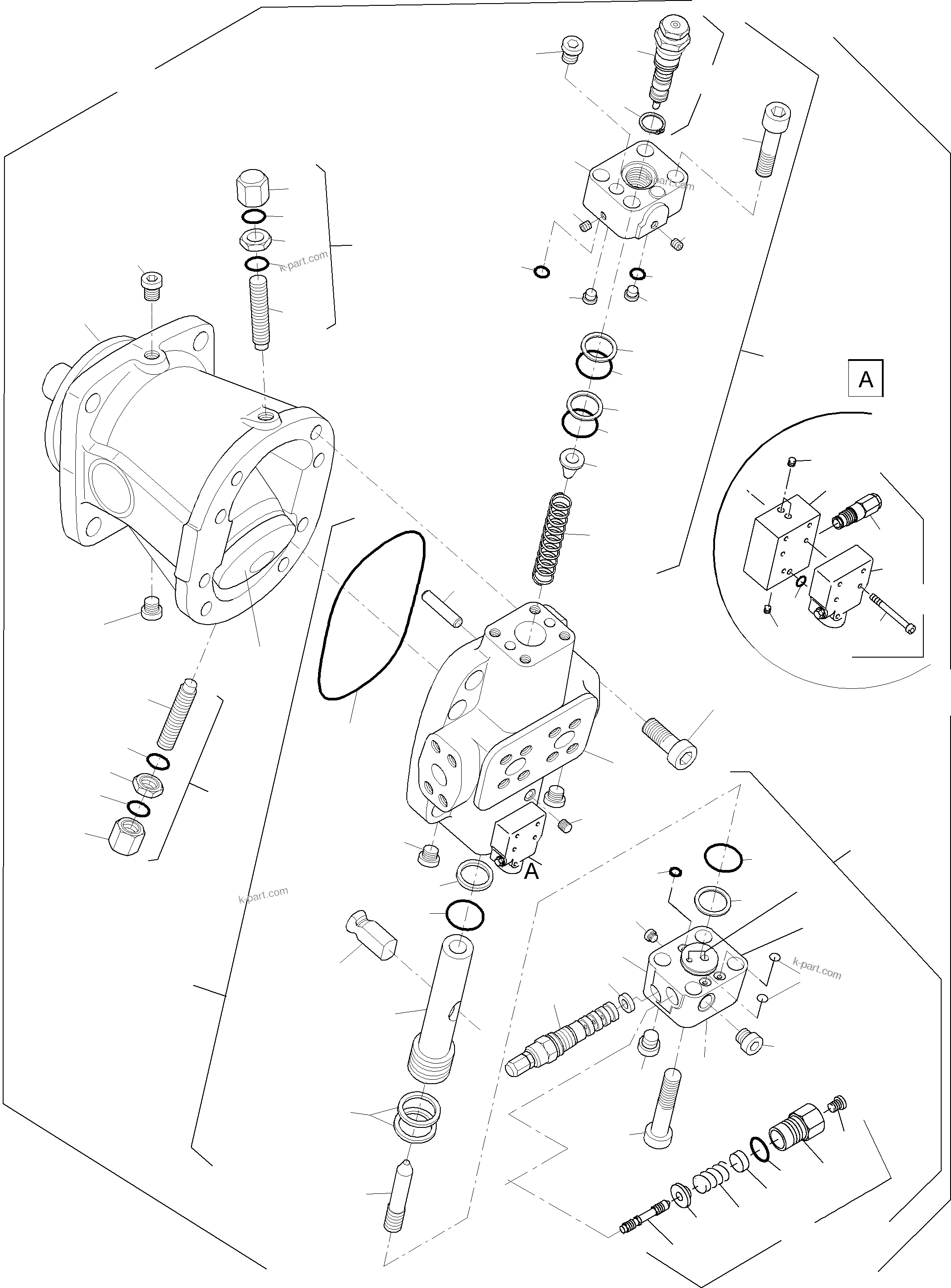 Komatsu parts book diagram for PC5500-6 S/N 15024: HYDRAULIC MOTOR