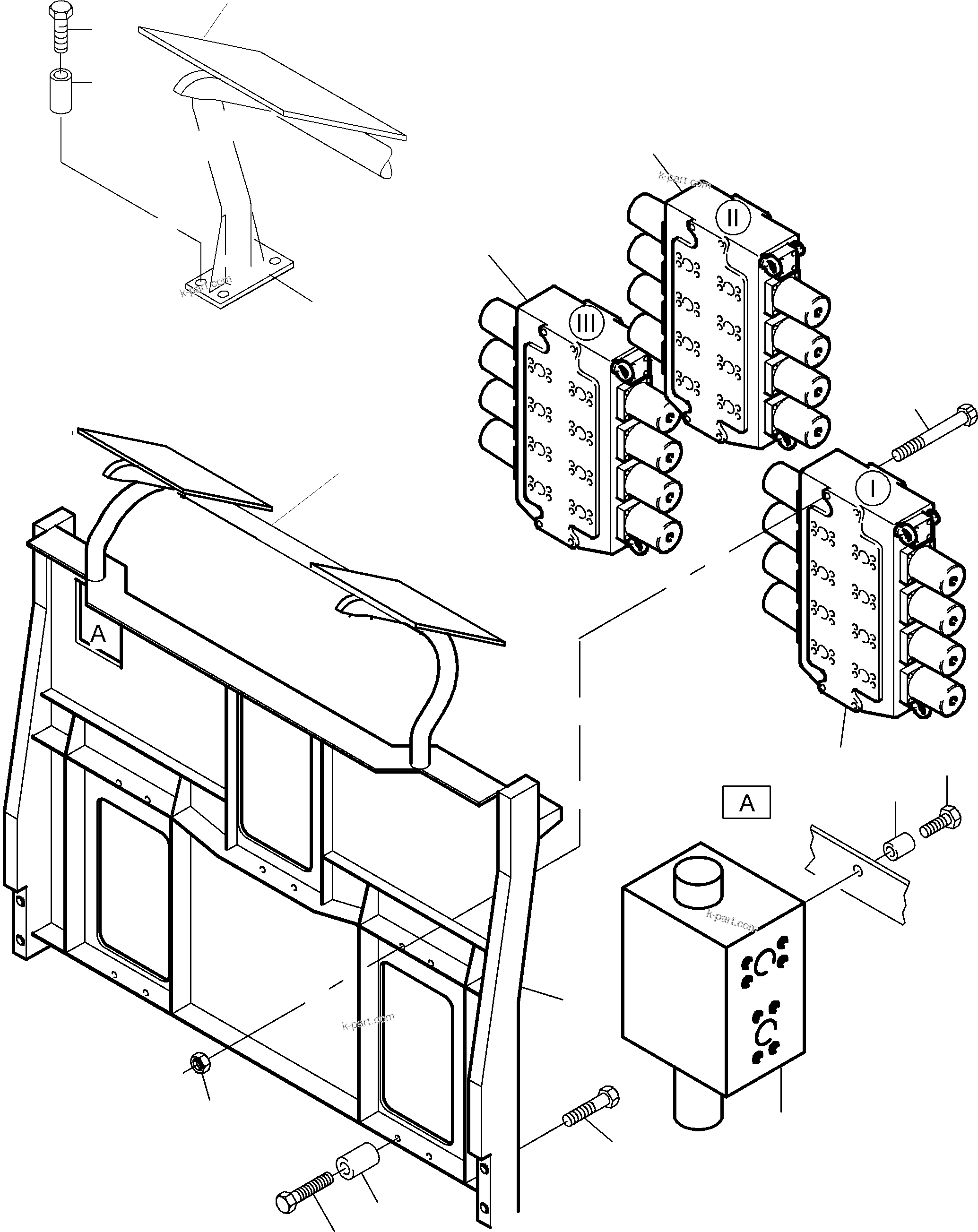 Komatsu parts book diagram for PC5500-6 S/N 15024: SUPPORT, CONTROL UNIT, BE