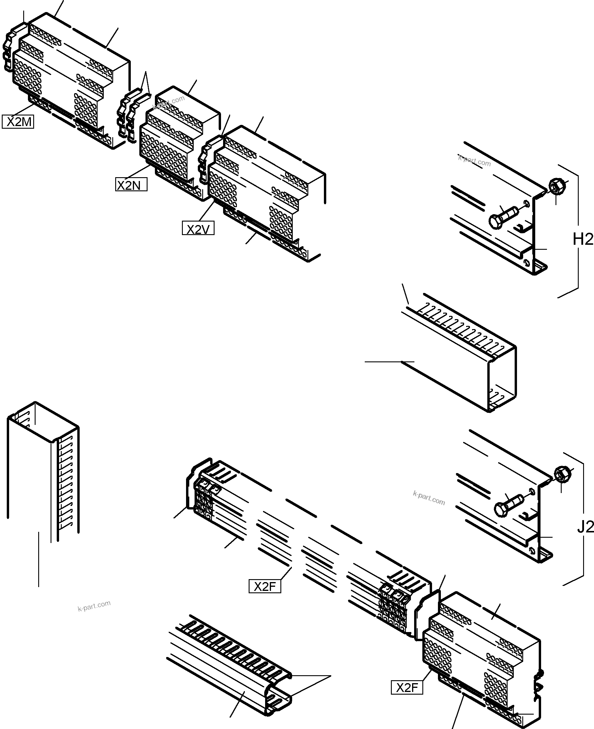 Komatsu parts book diagram for PC5500-6 S/N 15024: SWITCH FRAMING X2