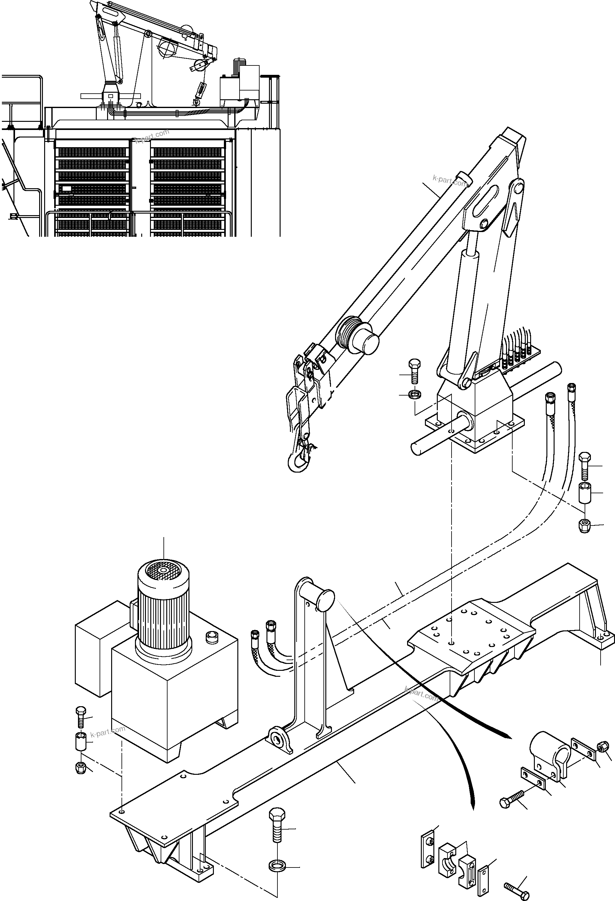 Komatsu parts book diagram for PC5500-6 S/N 15024: SLEWING CRANE MOUNTING
