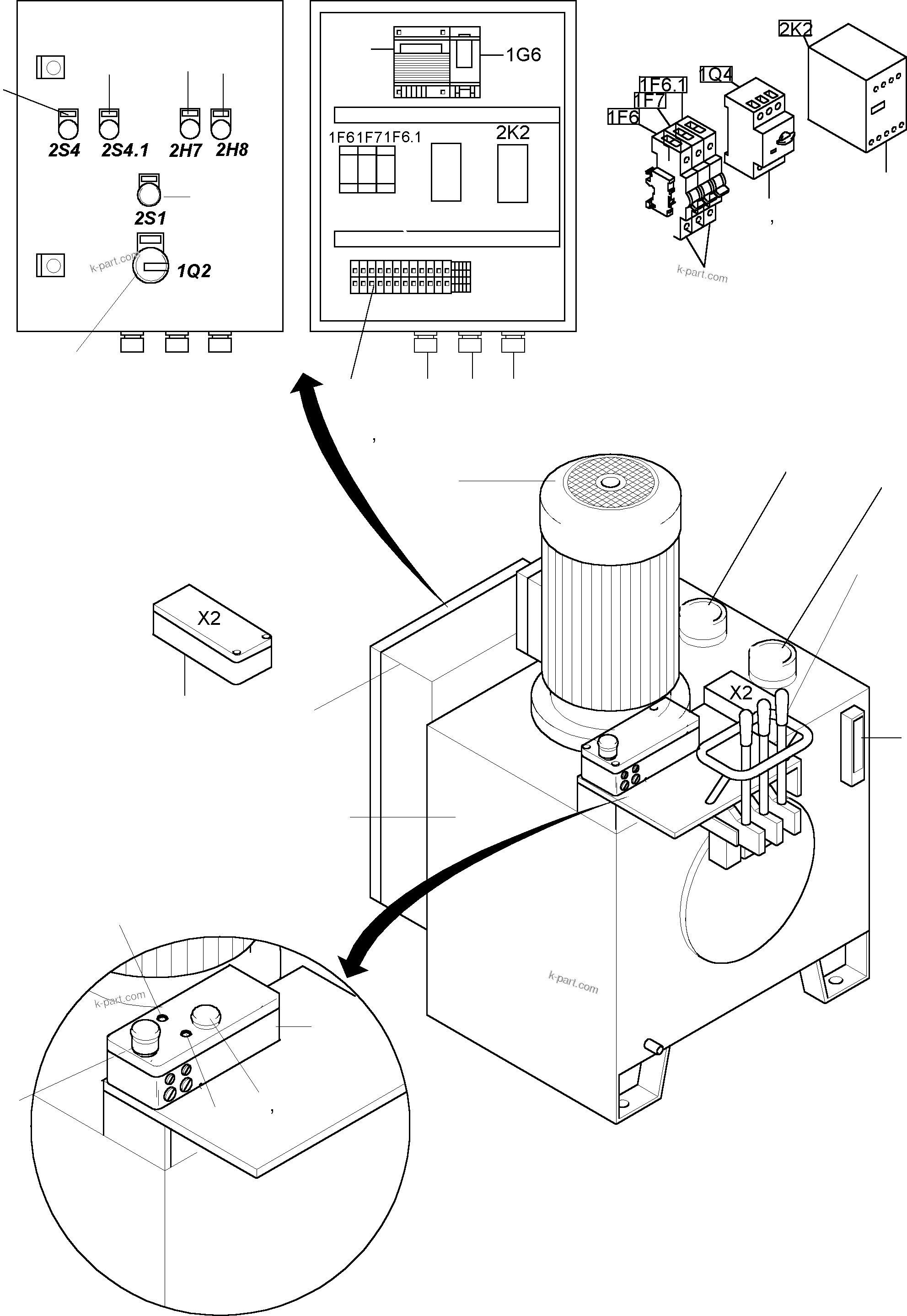 Komatsu parts book diagram for PC5500-6 S/N 15024: SERVICE CRANE