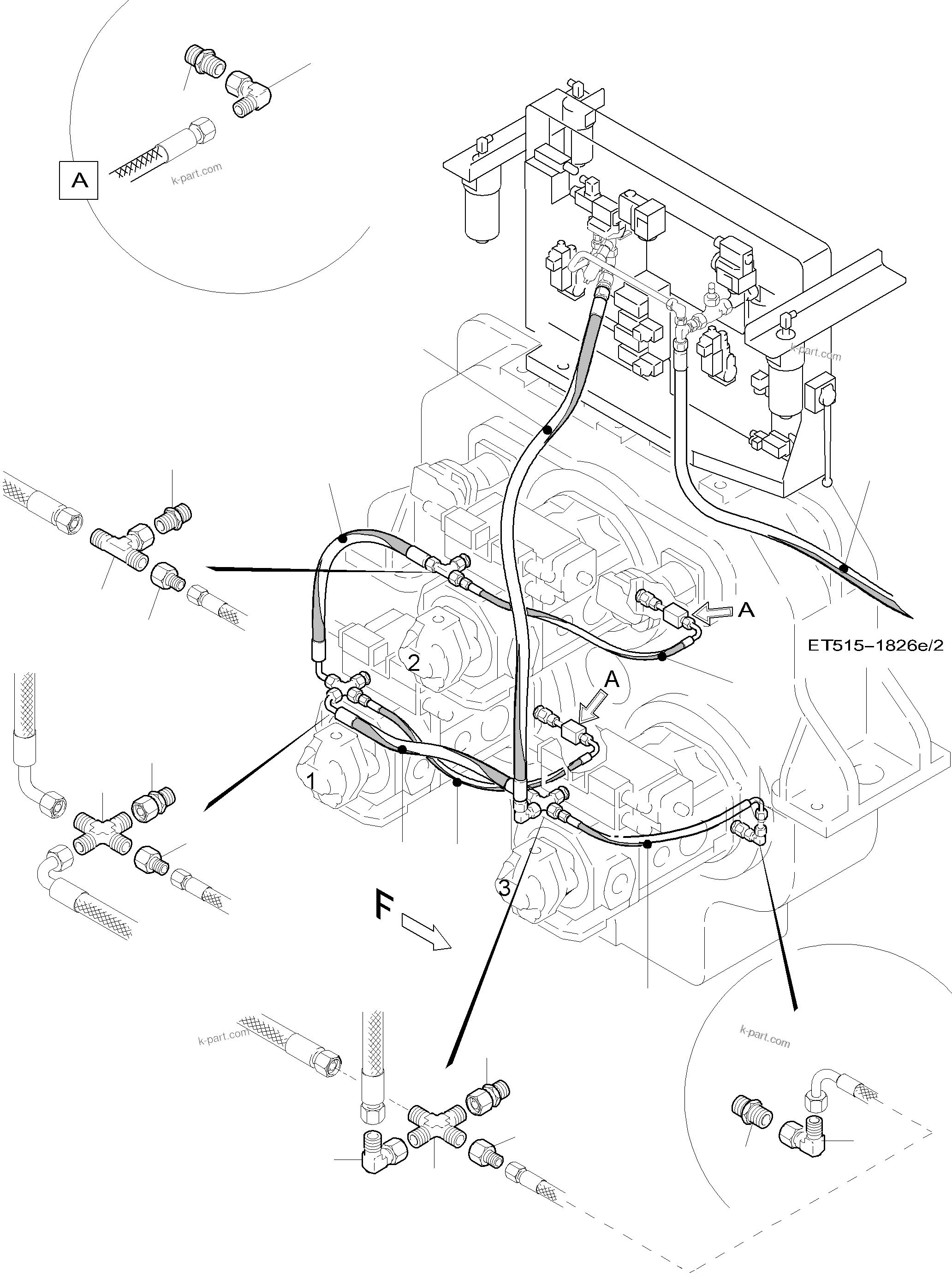 Komatsu parts book diagram for PC5500-6 S/N 15024: MAIN PUMP CONTROL