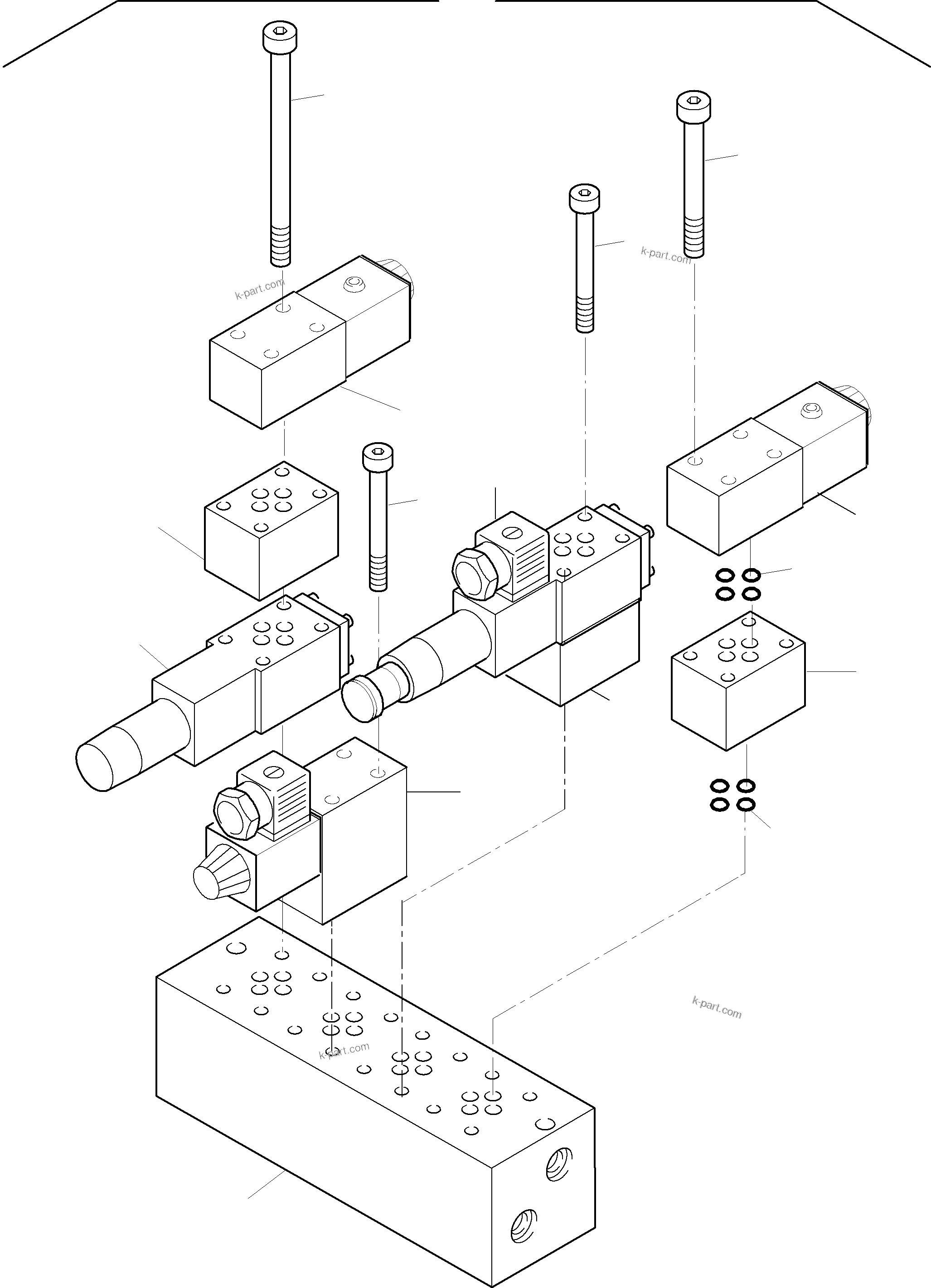 Komatsu parts book diagram for PC5500-6E S/N 15048: MULTI-STATION MANIFOLD BLOCK