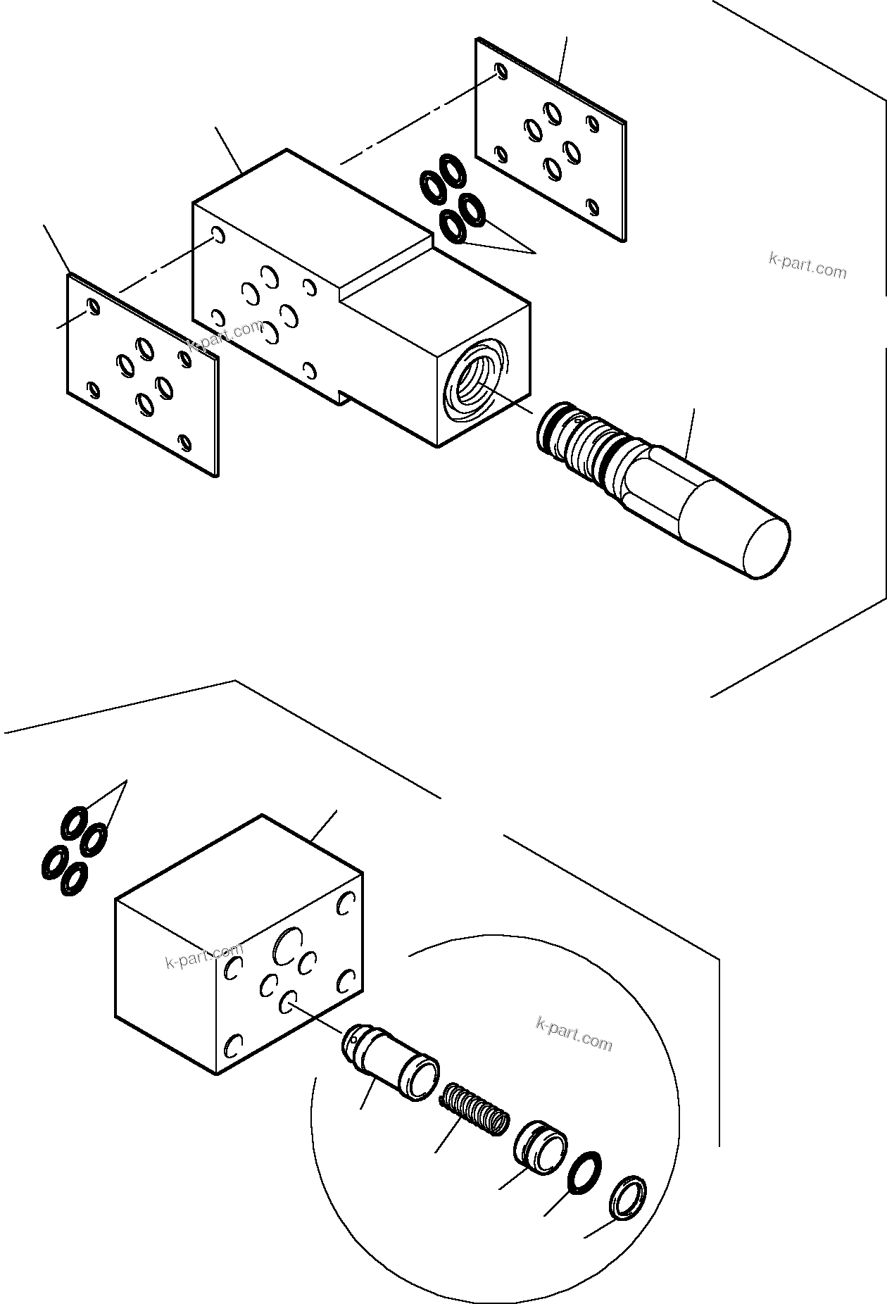 Komatsu parts book diagram for PC5500-6E S/N 15048: MULTI-STATION MANIFOLD BLOCK