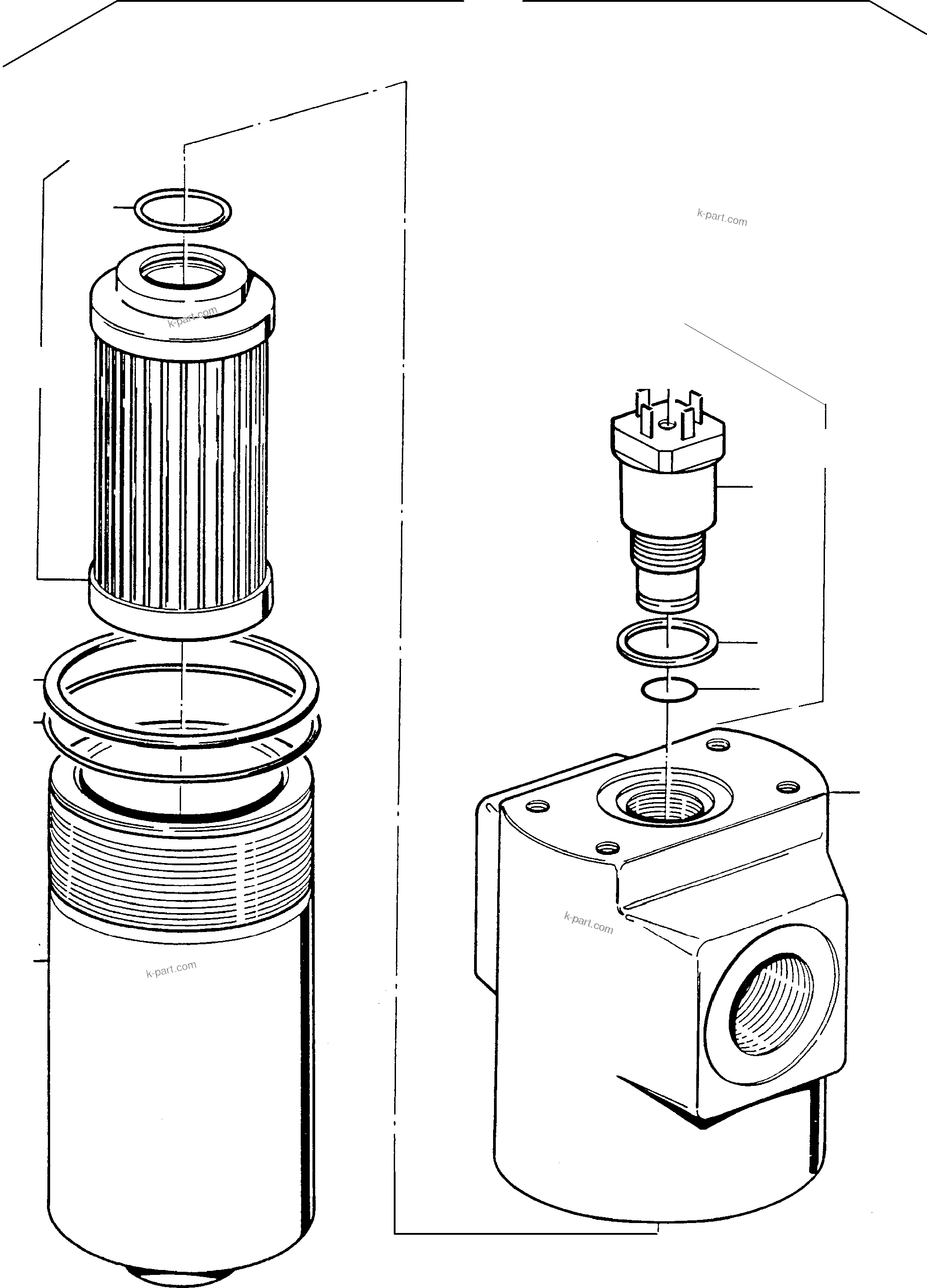 Komatsu parts book diagram for PC5500-6E S/N 15048: HYDRAULIC FILTER
