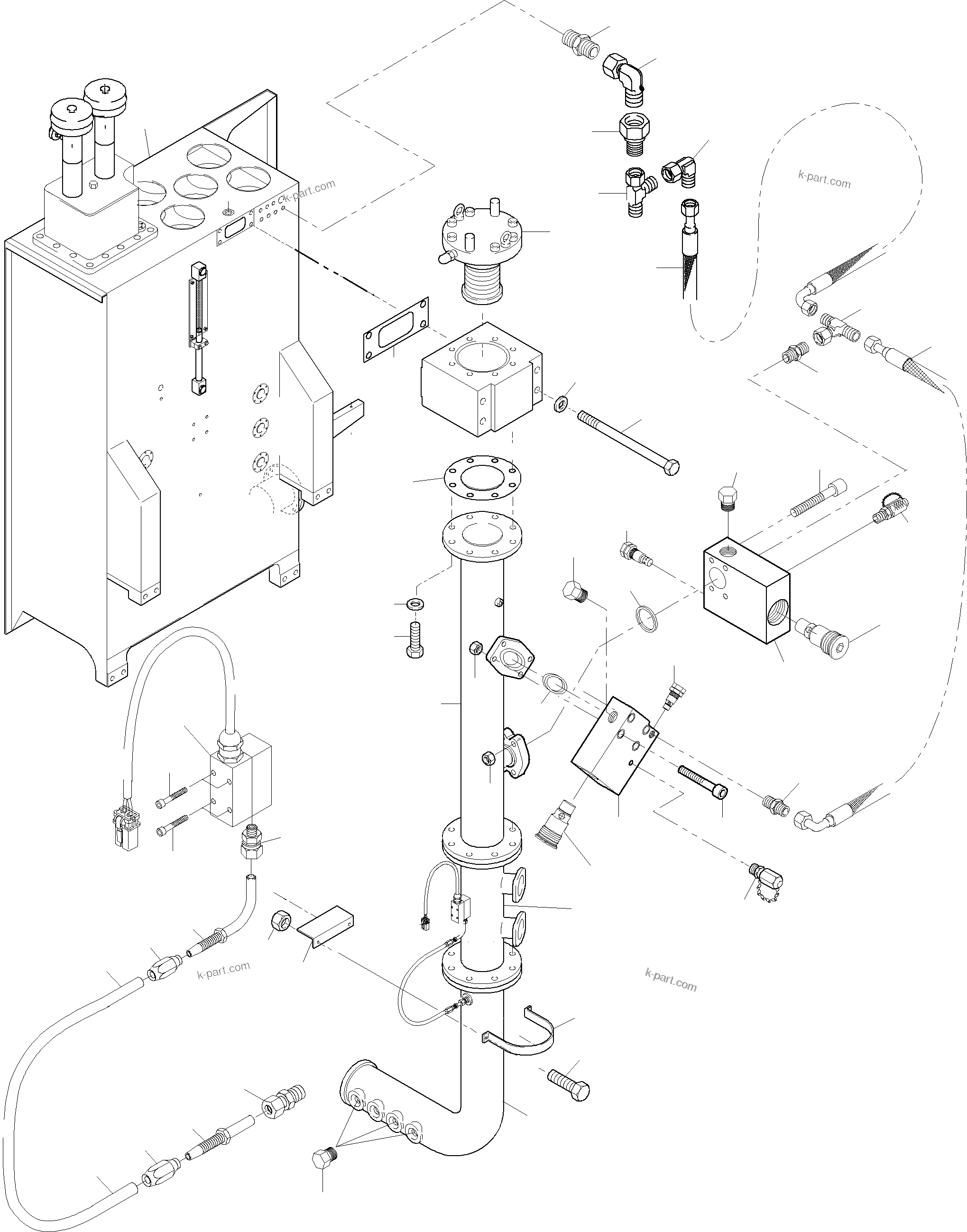 Komatsu parts book diagram for PC5500-6E S/N 15048: MAIN OIL TANK