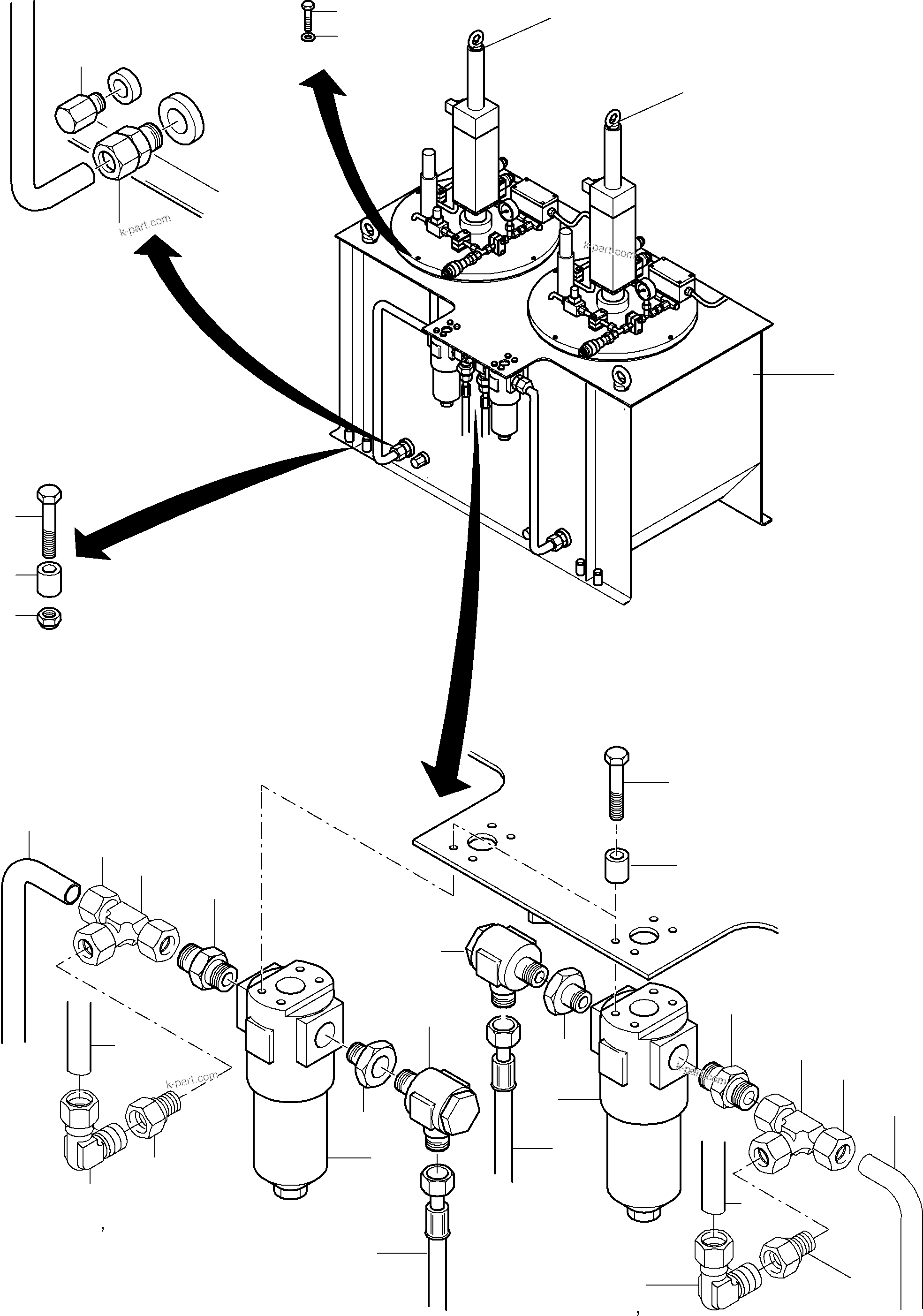 Komatsu parts book diagram for PC5500-6E S/N 15048: LUBE STATION ARR.