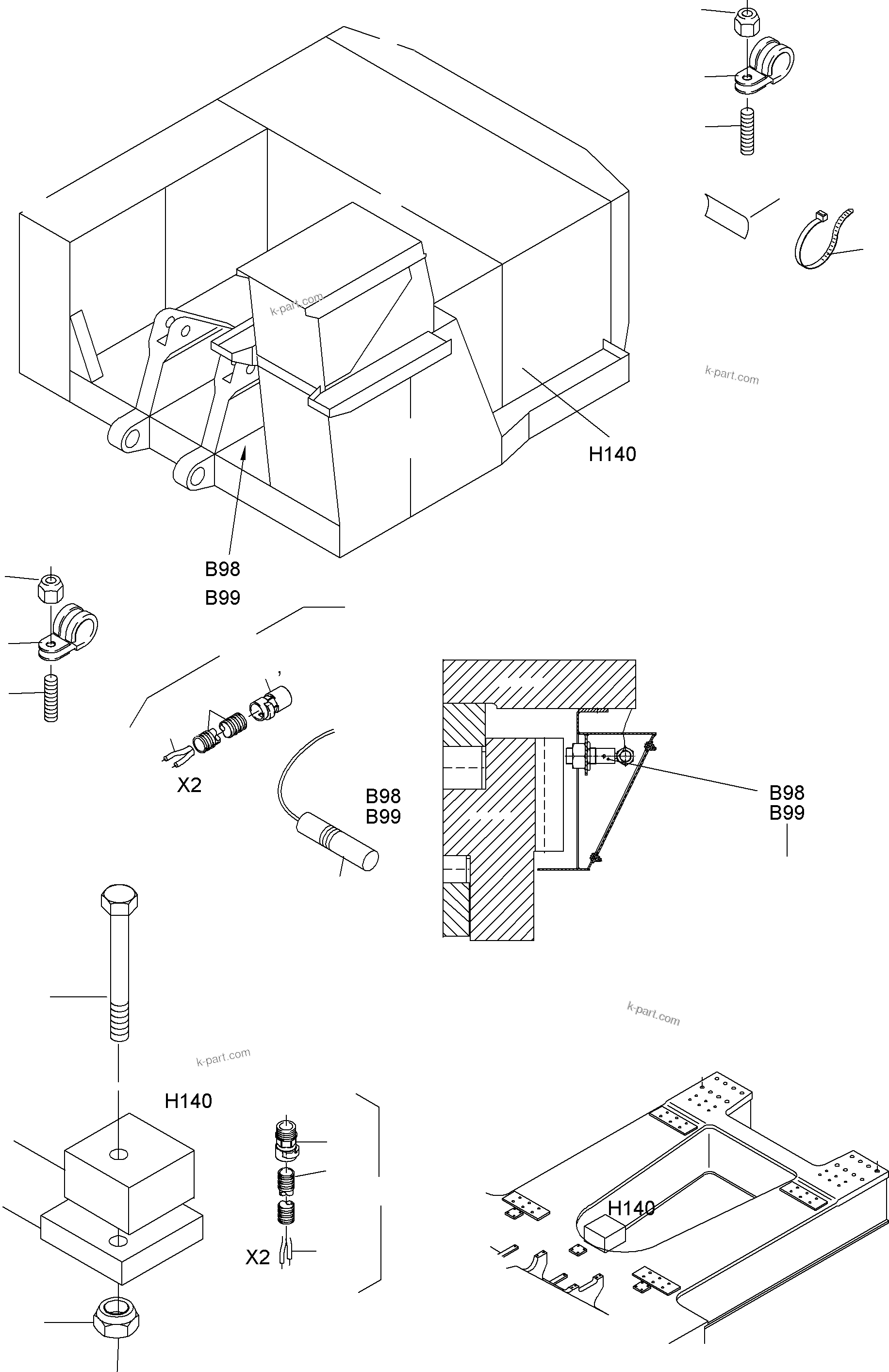 Komatsu parts book diagram for PC5500-6E S/N 15048: ELECT. PARTS - MOVEM. SIGNAL AND SPROCKET SENSOR