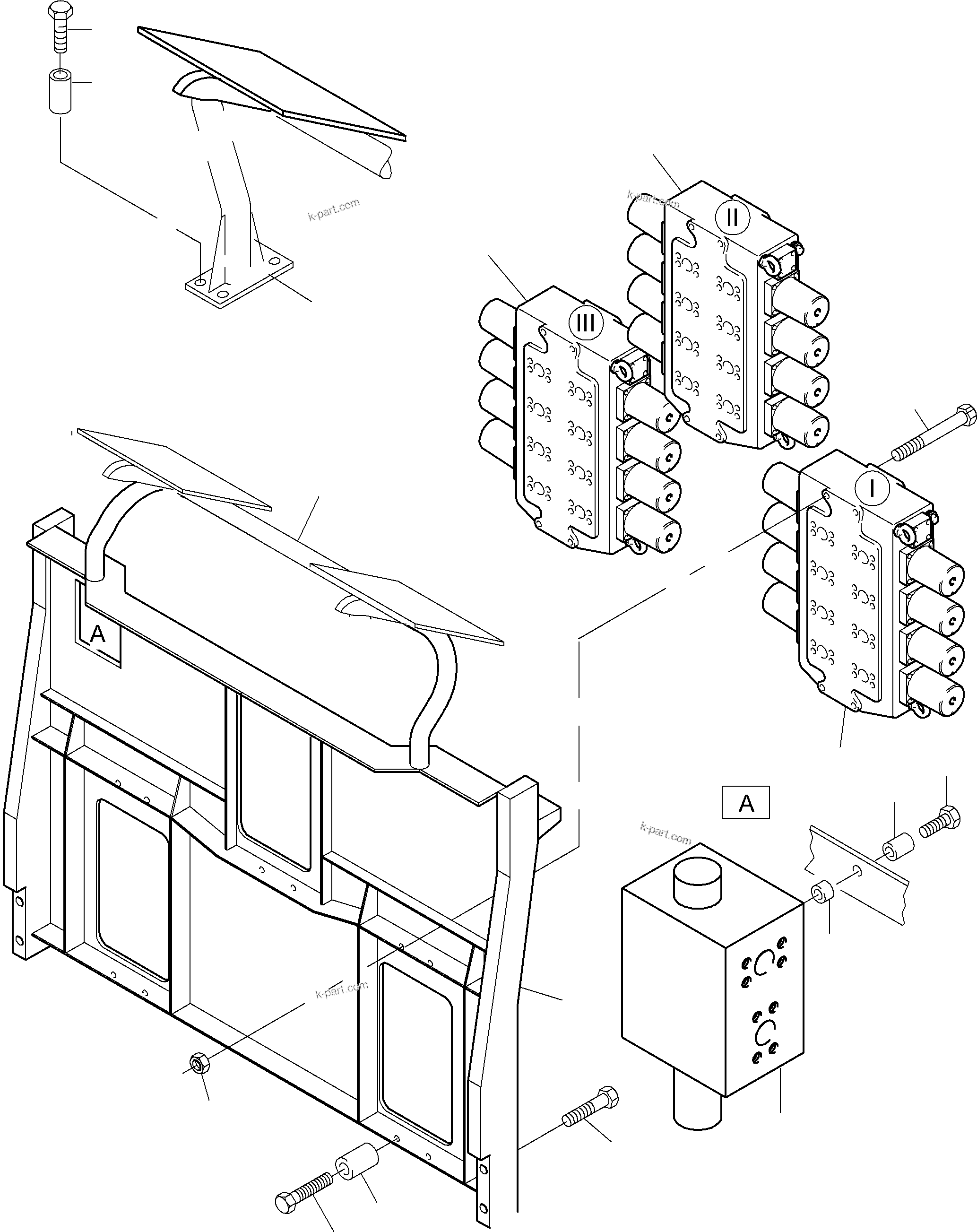 Komatsu parts book diagram for PC5500-6E S/N 15048: SUPPORT, CONTROL UNIT, BCE