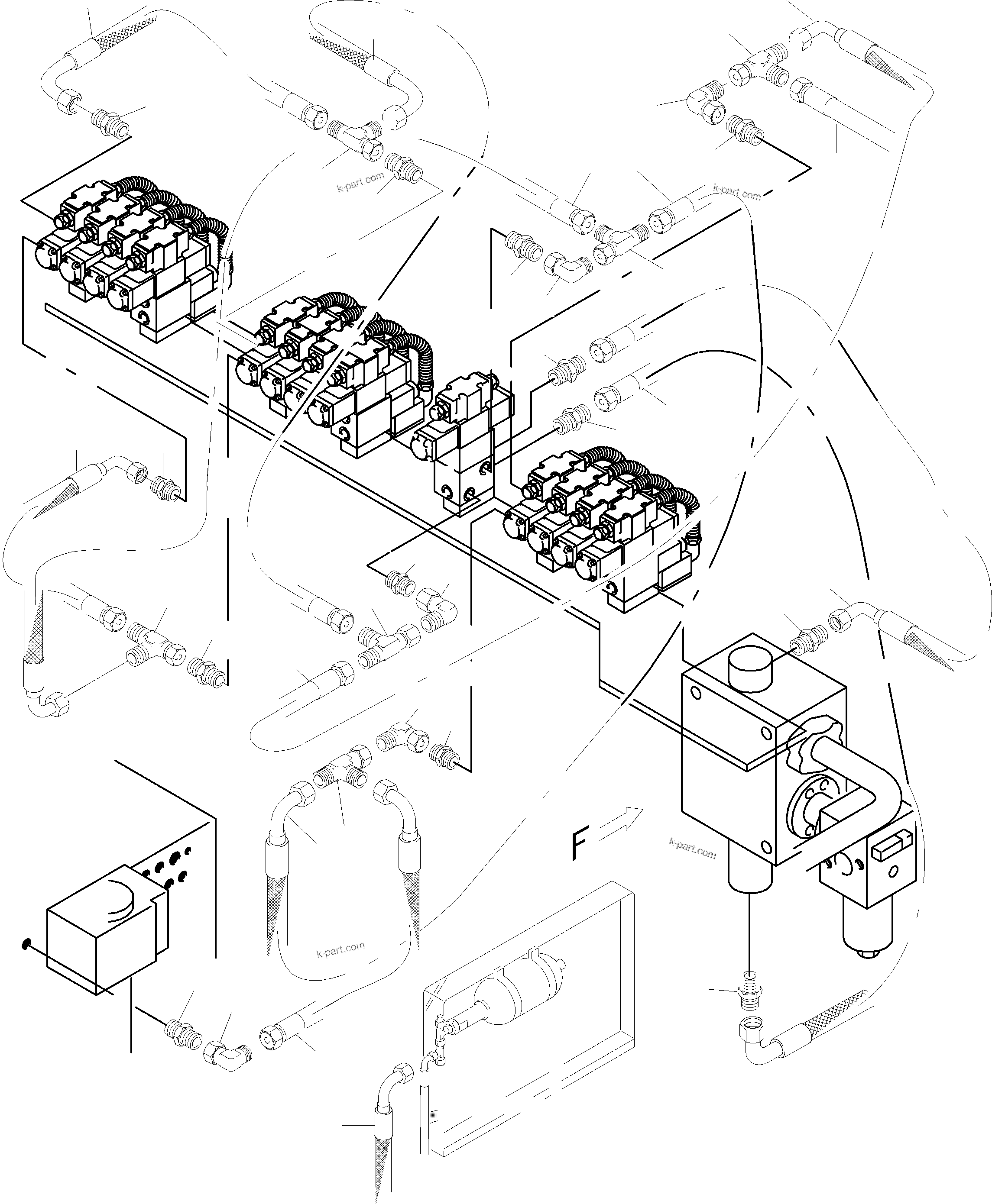 Komatsu parts book diagram for PC5500-6E S/N 15048: REMOTE CONTROL MANIFOLD, MOUNTING