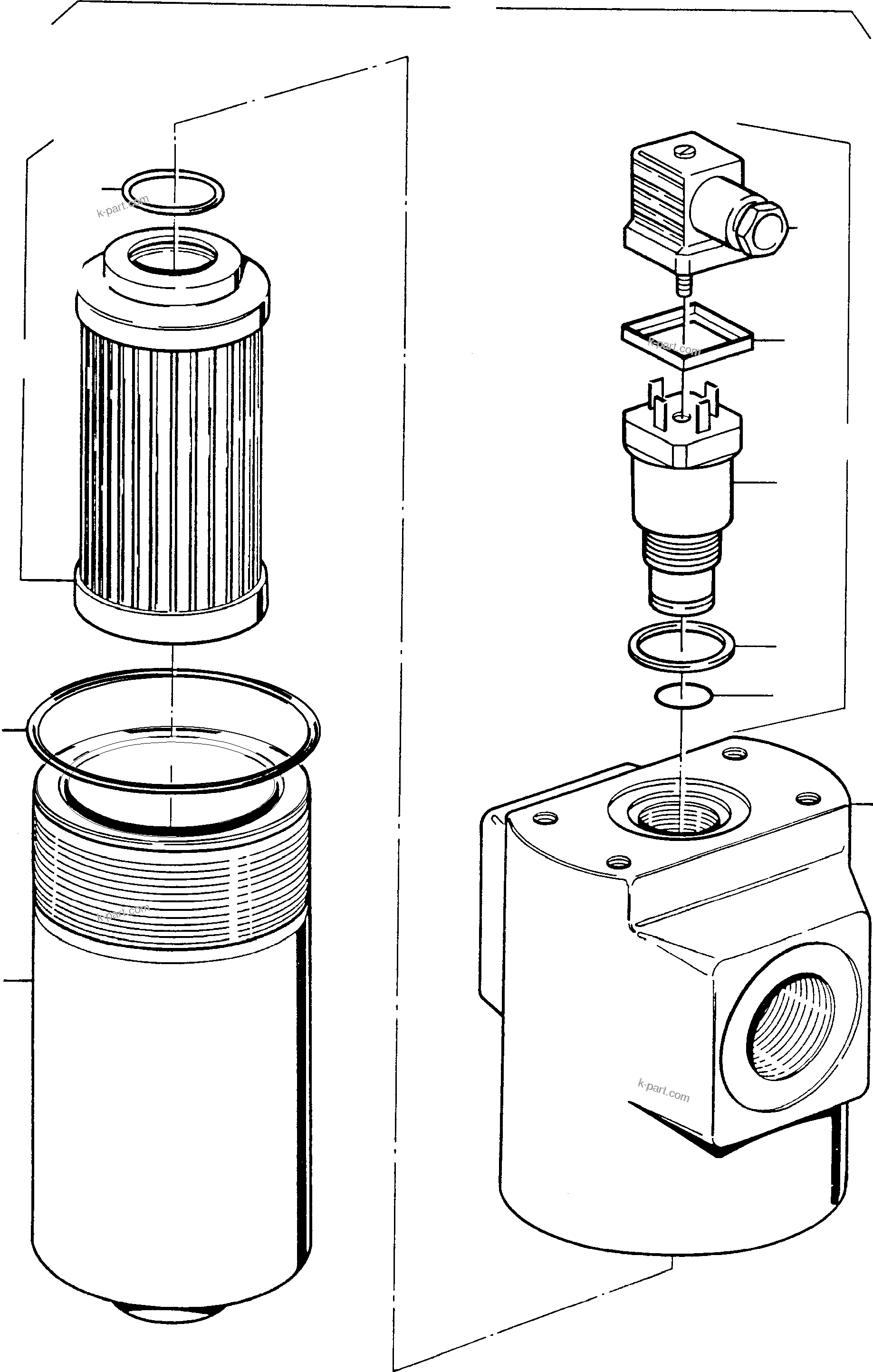 Komatsu parts book diagram for PC5500-6E S/N 15048: PRESSURE FILTER