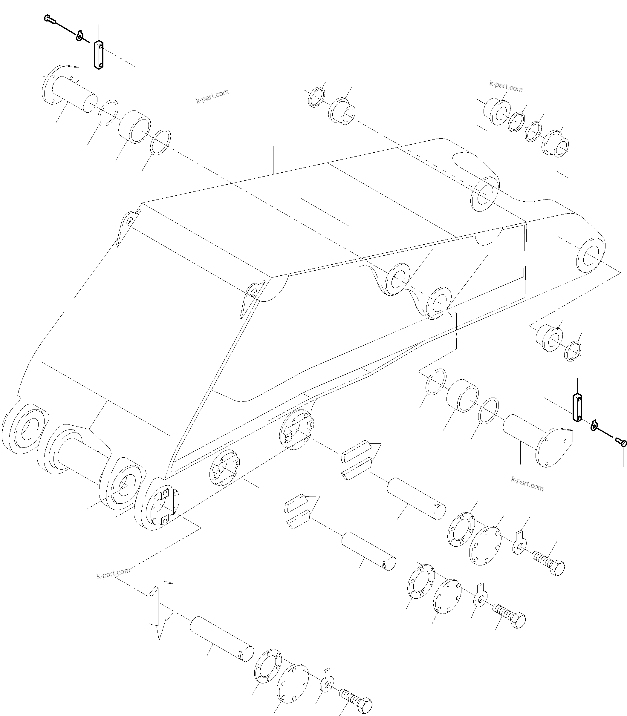 Komatsu parts book diagram for PC5500-6E S/N 15048: BOOM 7.6 M