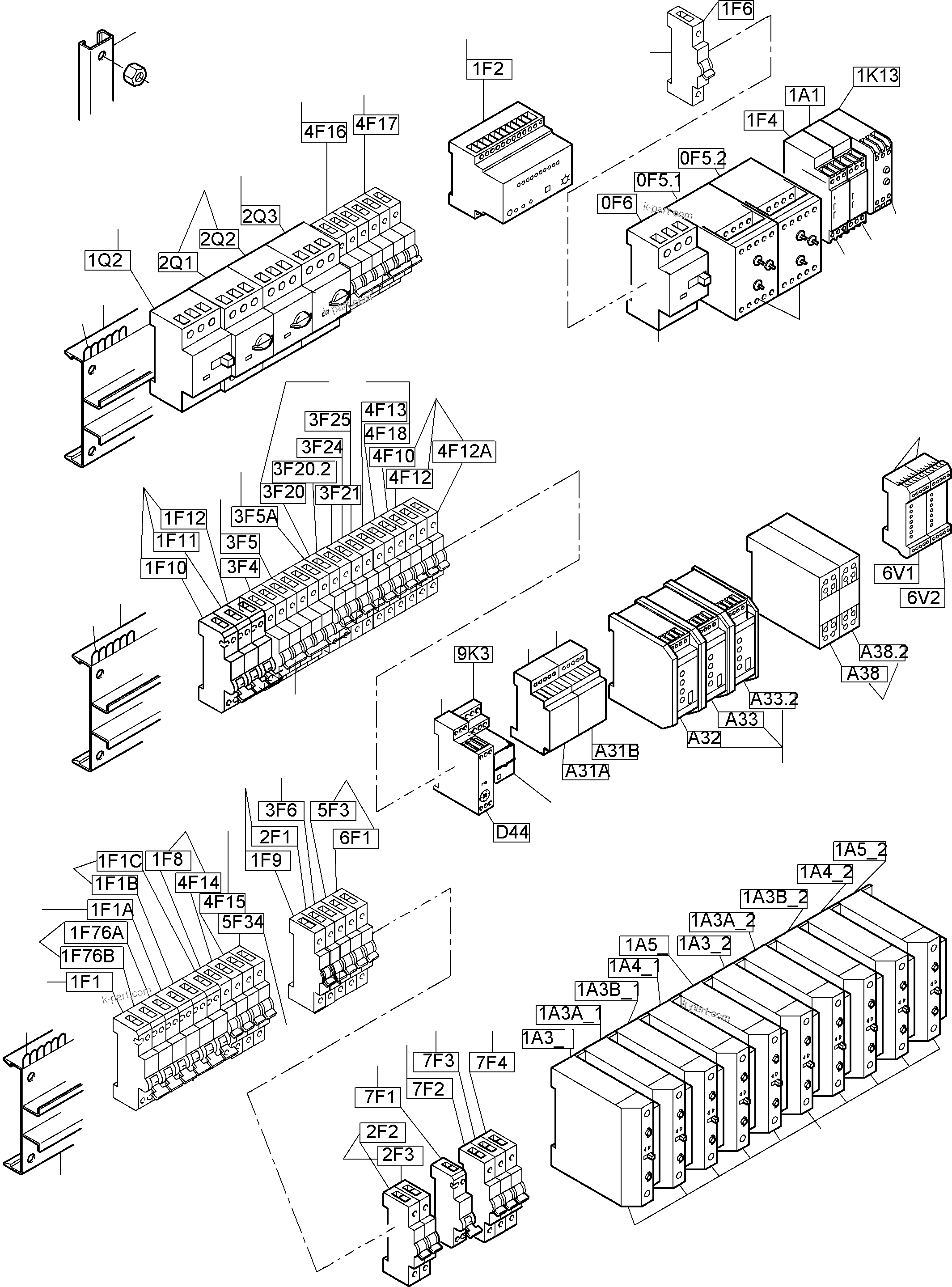 Komatsu parts book diagram for PC5500-6E S/N 15048: MOUNTING PLATE - CAB SUPPORT