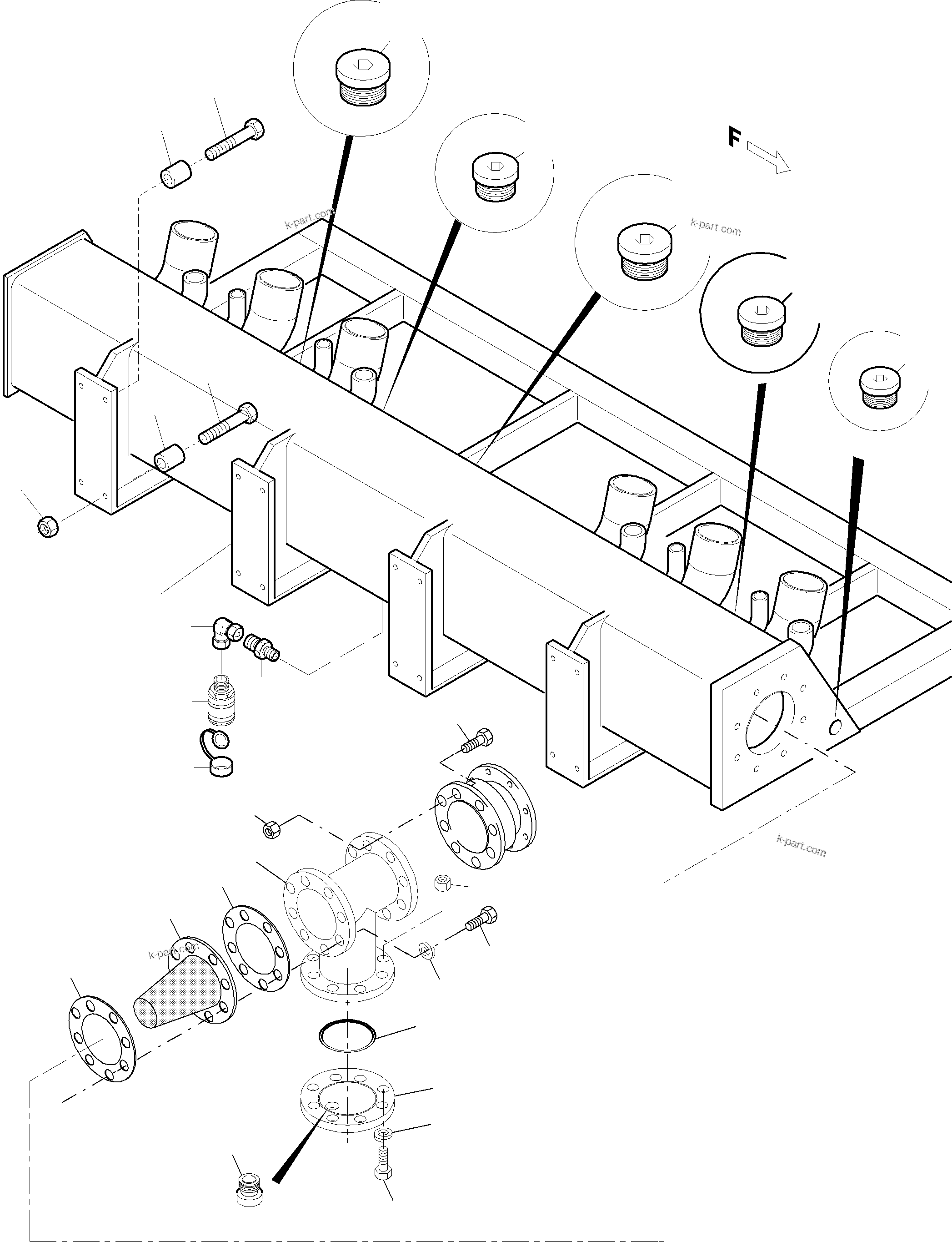 Komatsu parts book diagram for PC5500-6E S/N 15048: SUCTION TANK