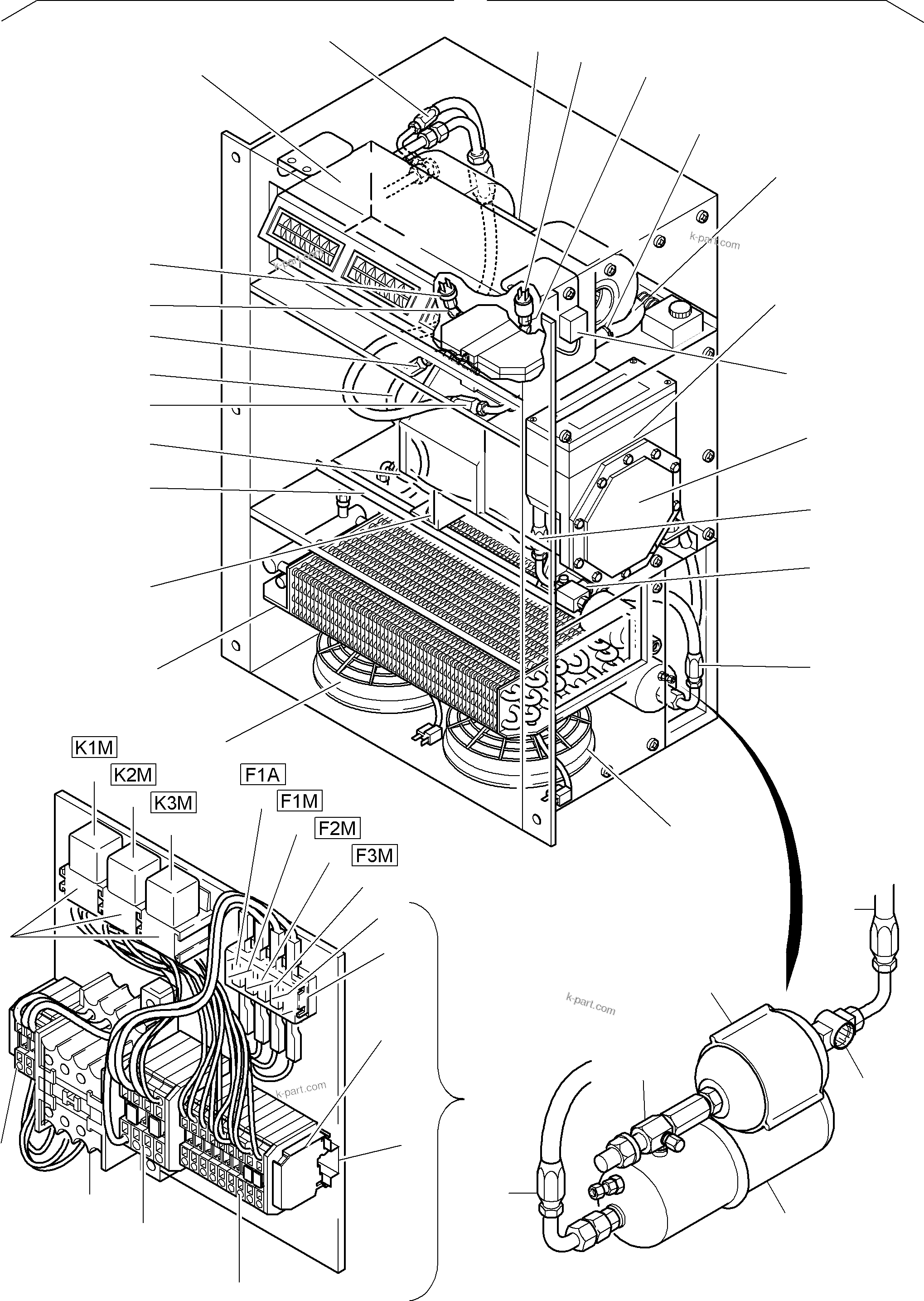 Komatsu parts book diagram for PC5500-6E S/N 15048: COMPACT AIR CONDITIONING EQUIPMENT