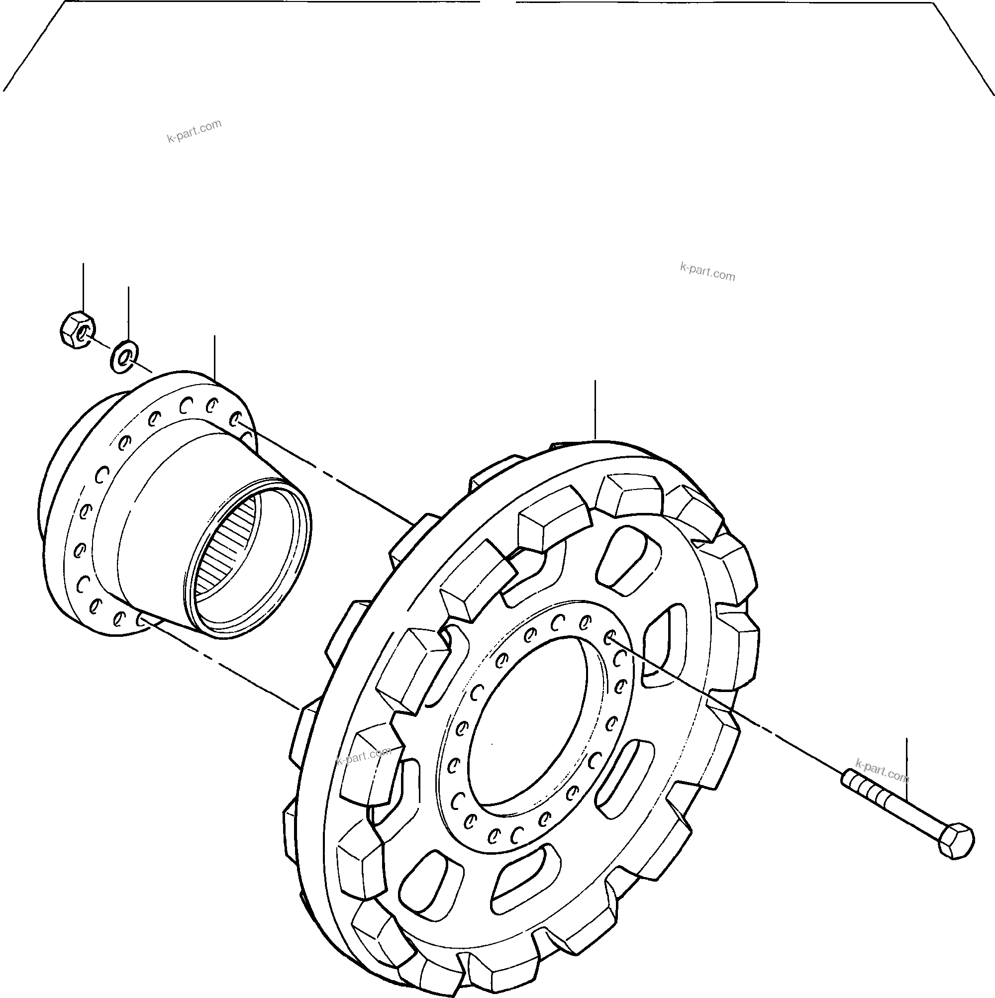 Komatsu parts book diagram for PC5500-6E S/N 15048: DRIVE SPROCKET, NT AND TT
