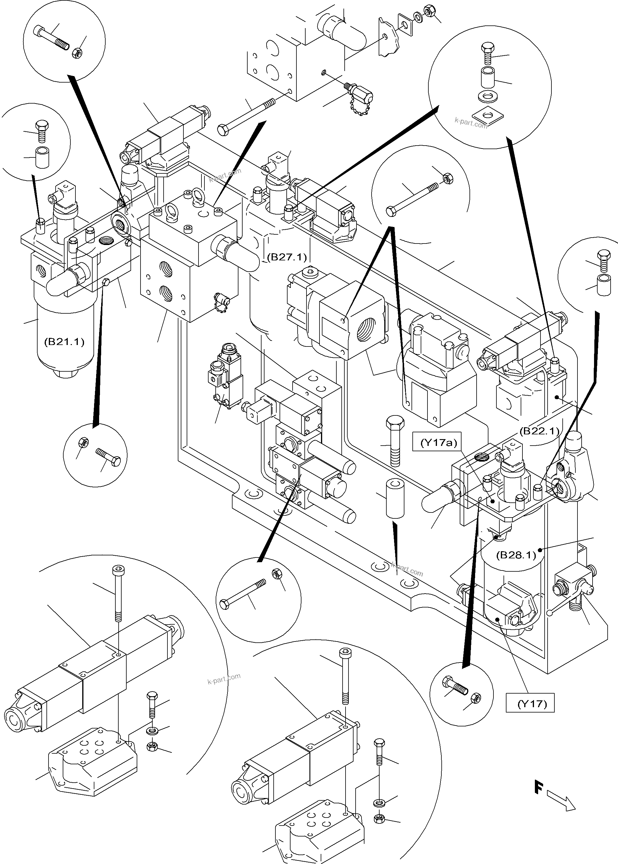 Komatsu parts book diagram for PC5500-6E S/N 15048: CONTROL- AND FILTER PLATE PUMP DISTRIBUTOR GEAR 1