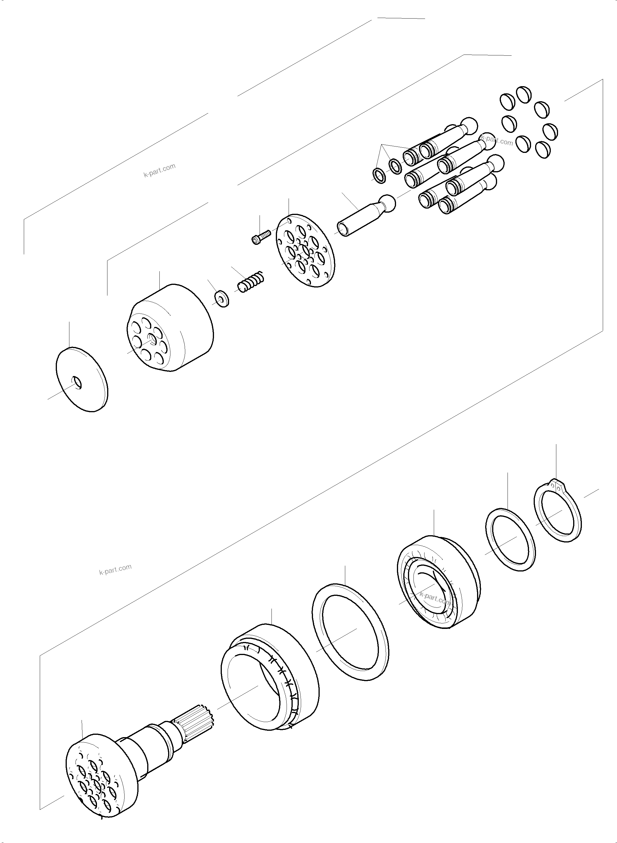 Komatsu parts book diagram for PC5500-6 S/N 15049: HYDR. PUMP