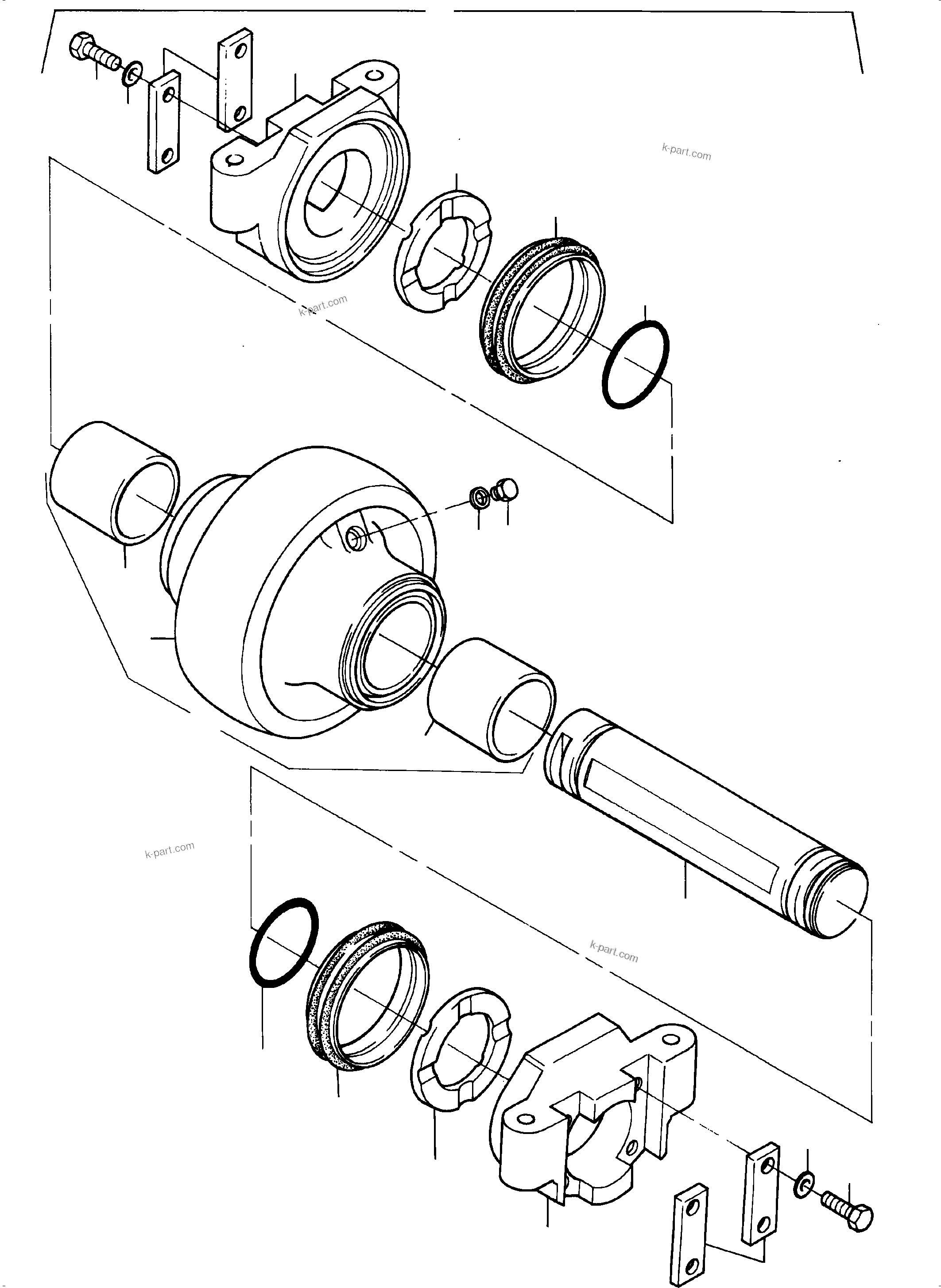 Komatsu parts book diagram for PC5500-6 S/N 15049: BOTTOM ROLLER