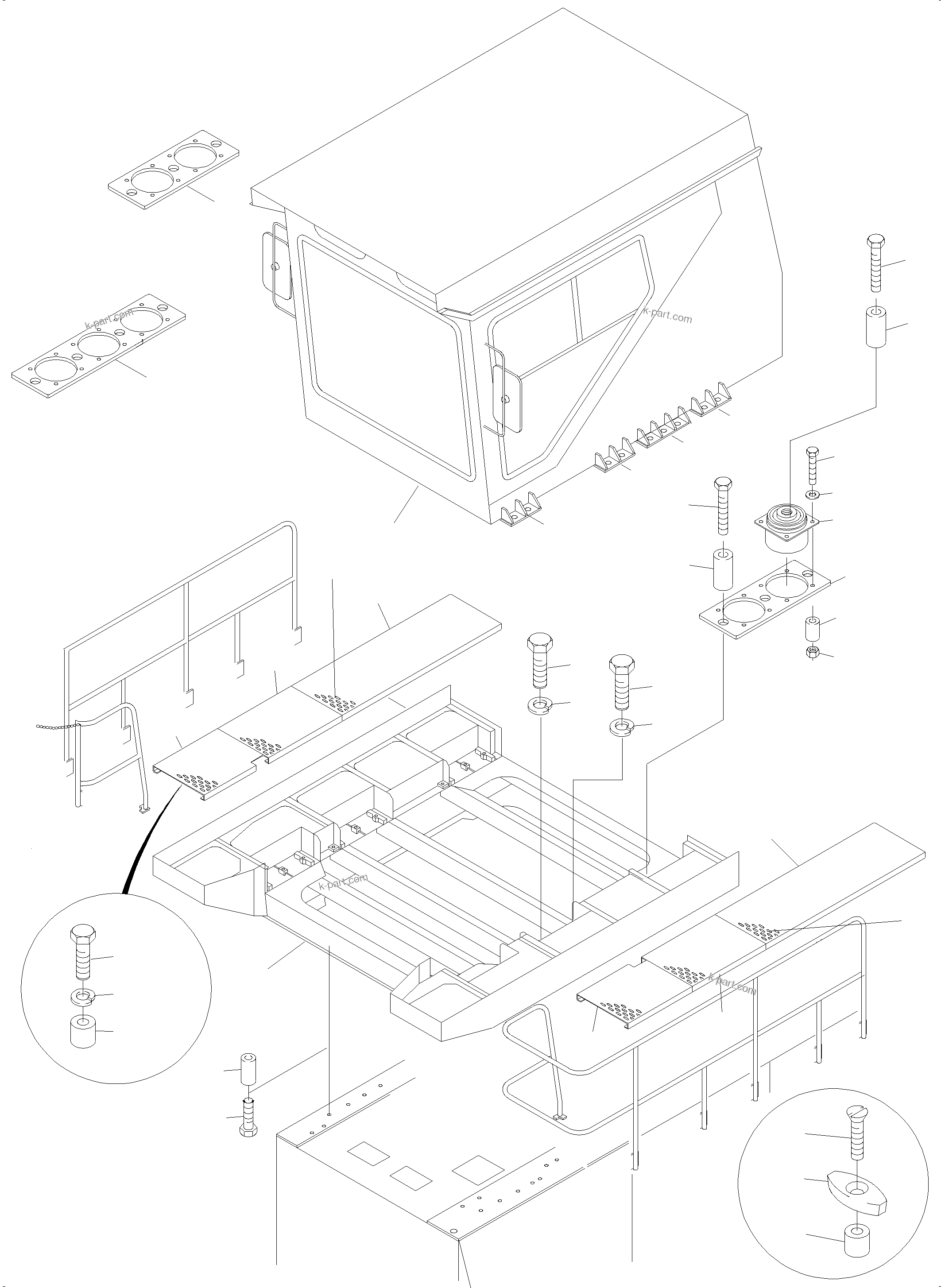 Komatsu parts book diagram for PC5500-6 S/N 15049: OPERATORґS CAB ARR.