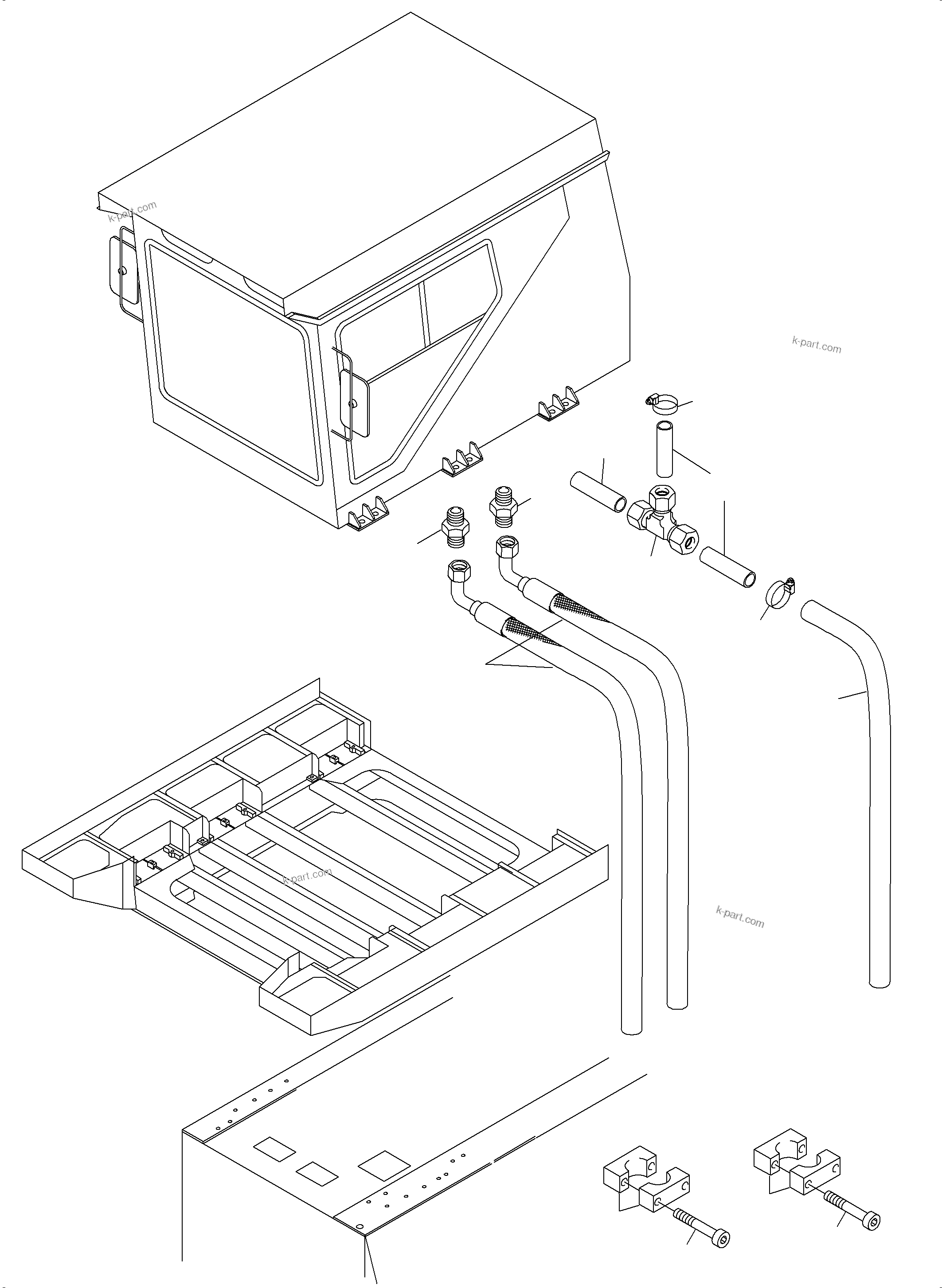 Komatsu parts book diagram for PC5500-6 S/N 15049: OPERATORґS CAB ARR.