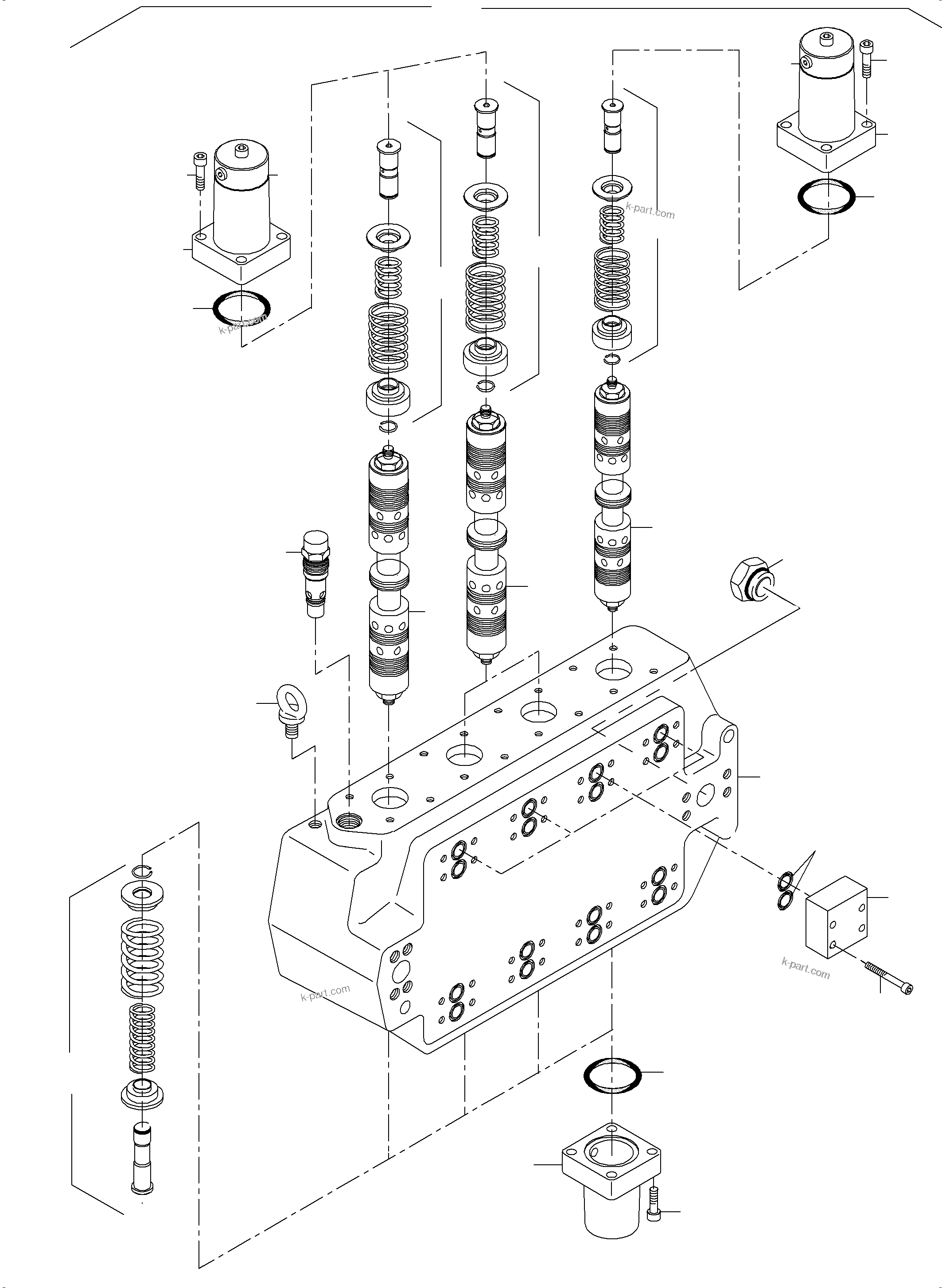 Komatsu parts book diagram for PC5500-6 S/N 15049: CONTROL BLOCK