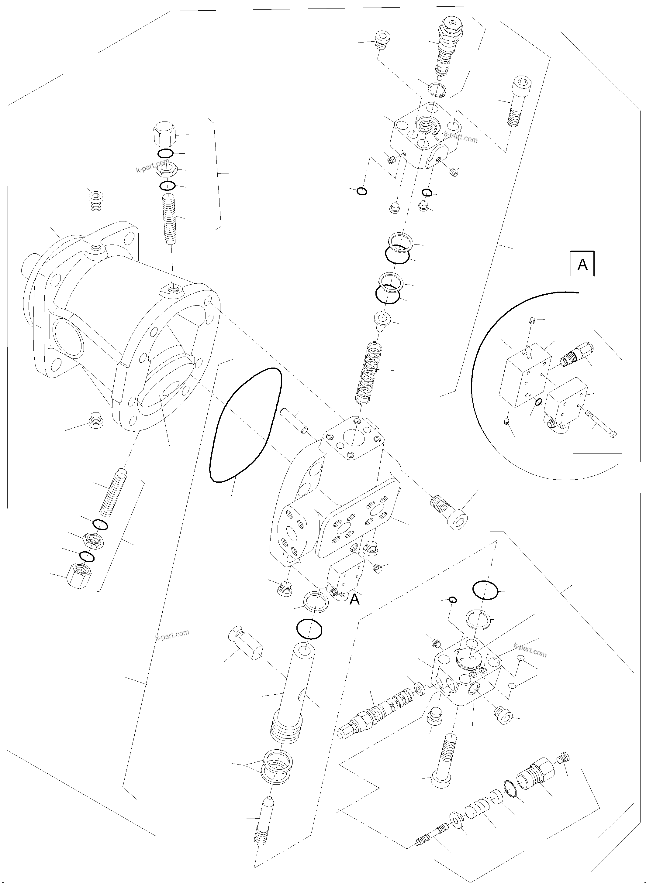 Komatsu parts book diagram for PC5500-6 S/N 15049: HYDRAULIC MOTOR