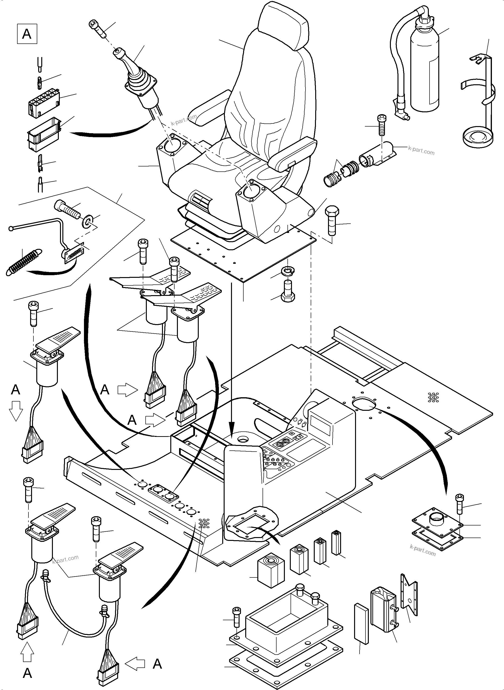 Komatsu parts book diagram for PC5500-6 S/N 15049: OPERATOR'S STAND