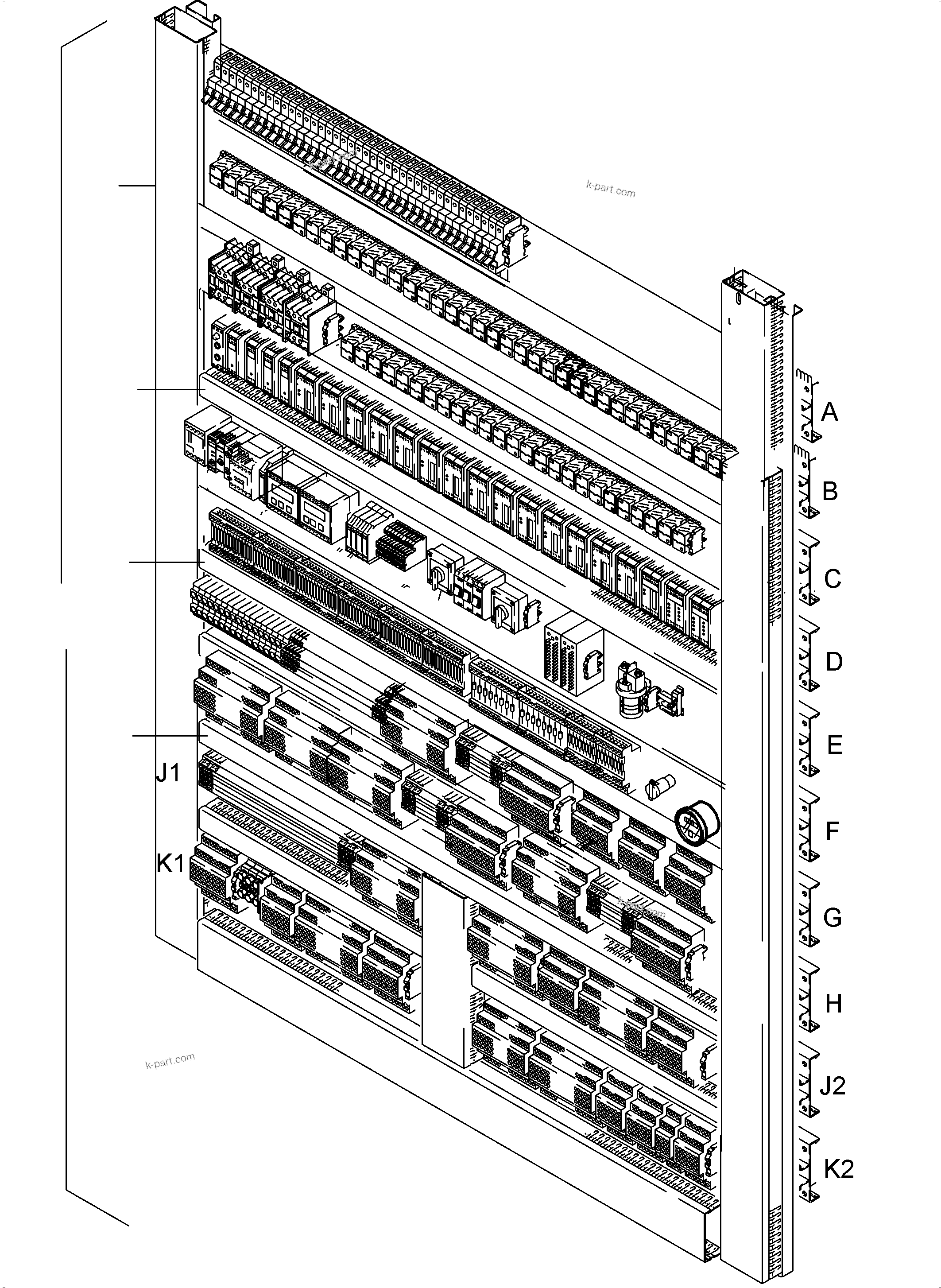 Komatsu parts book diagram for PC5500-6 S/N 15049: SWITCH FRAMING X2