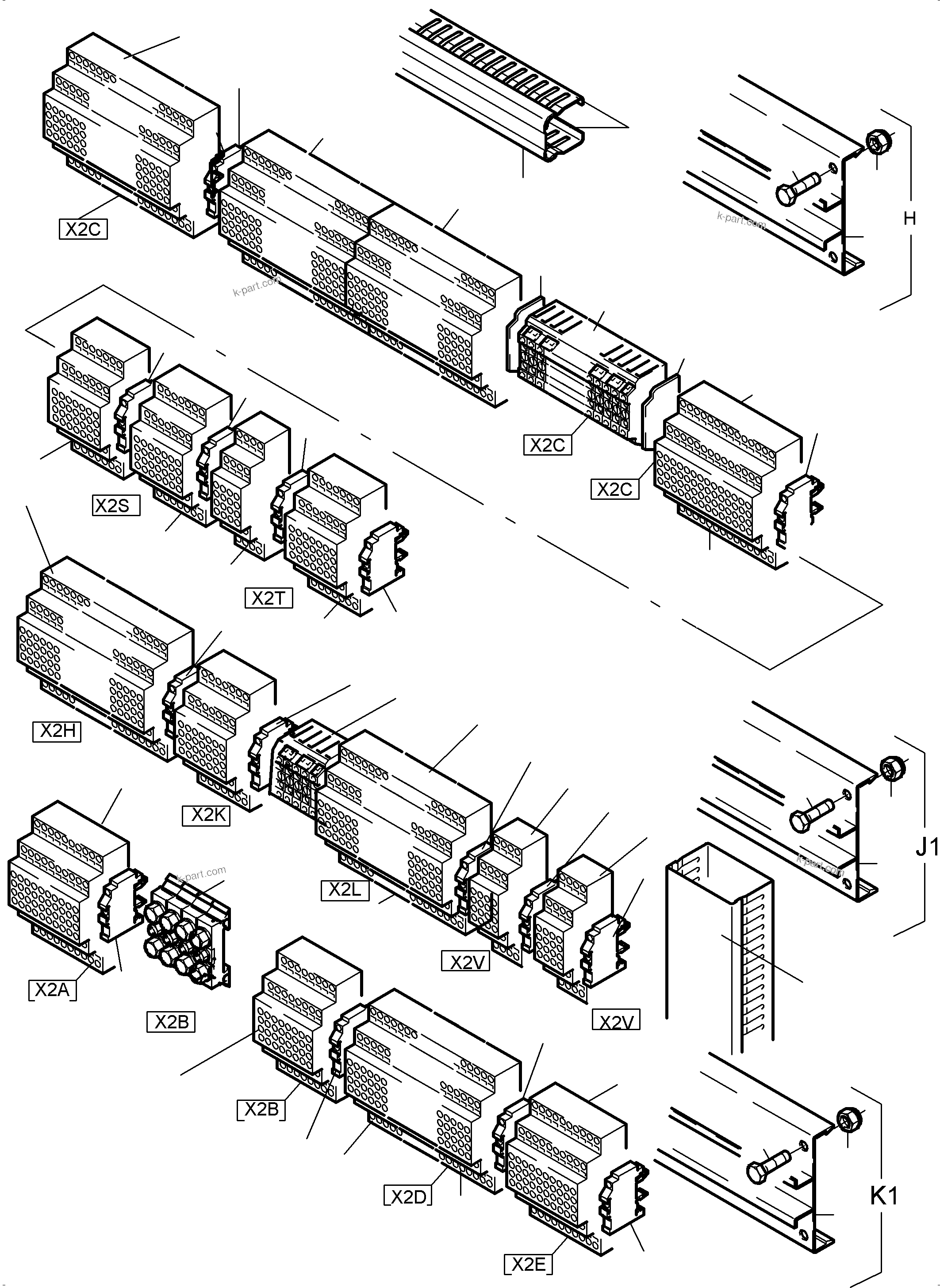 Komatsu parts book diagram for PC5500-6 S/N 15049: SWITCH FRAMING X2