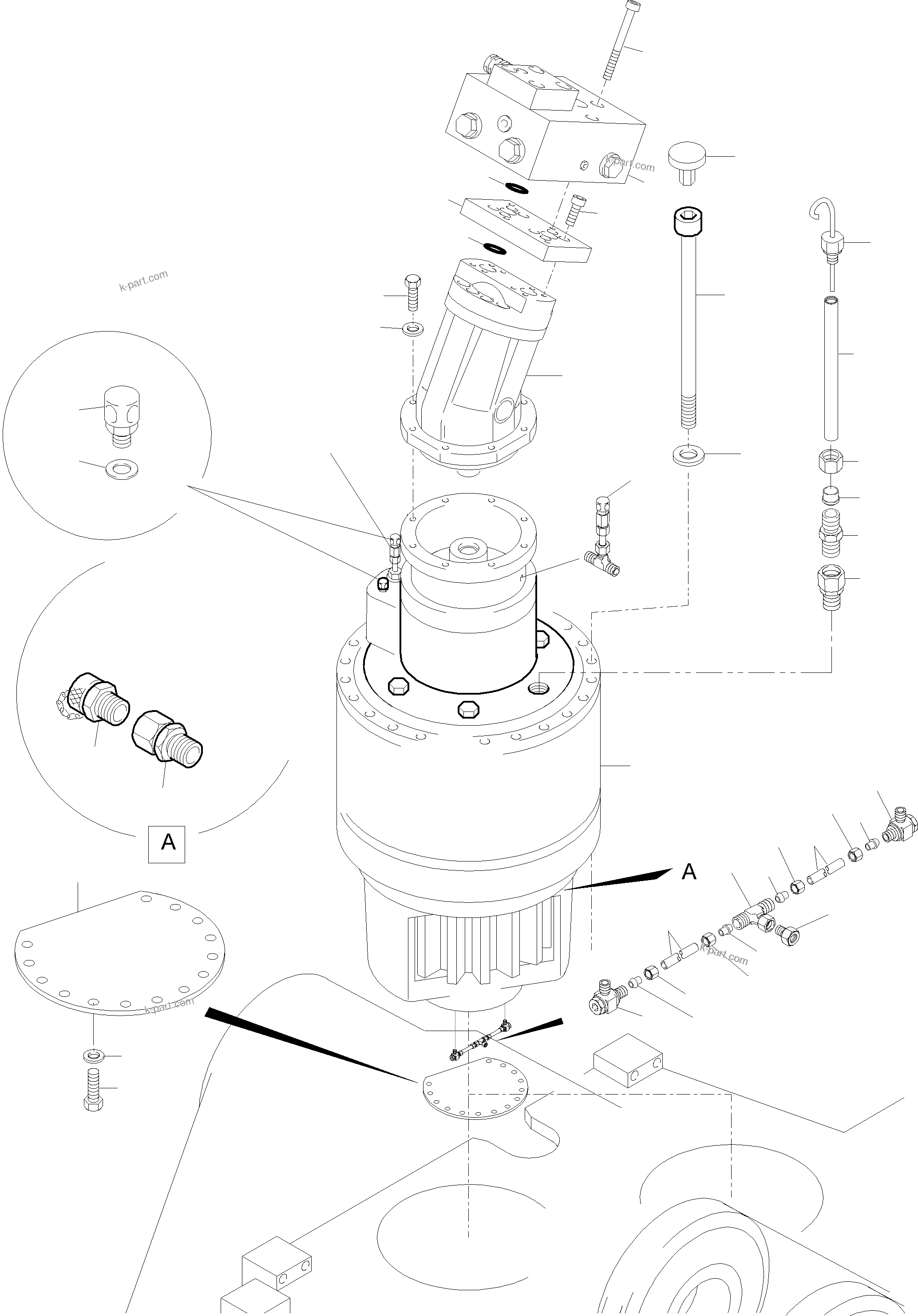 Komatsu parts book diagram for PC5500-6 S/N 15049: SLEW GEAR ARR.