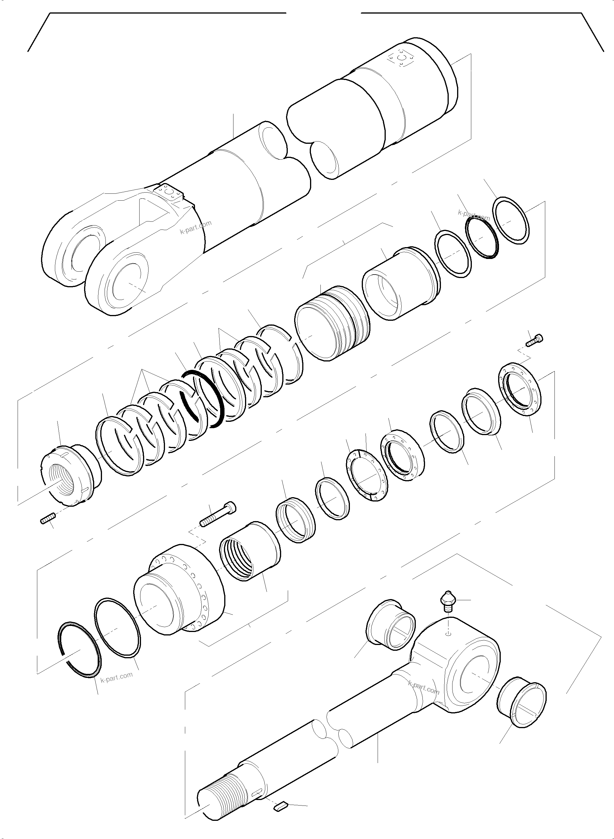 Komatsu parts book diagram for PC5500-6 S/N 15049: HYDRAULIC CYLINDER