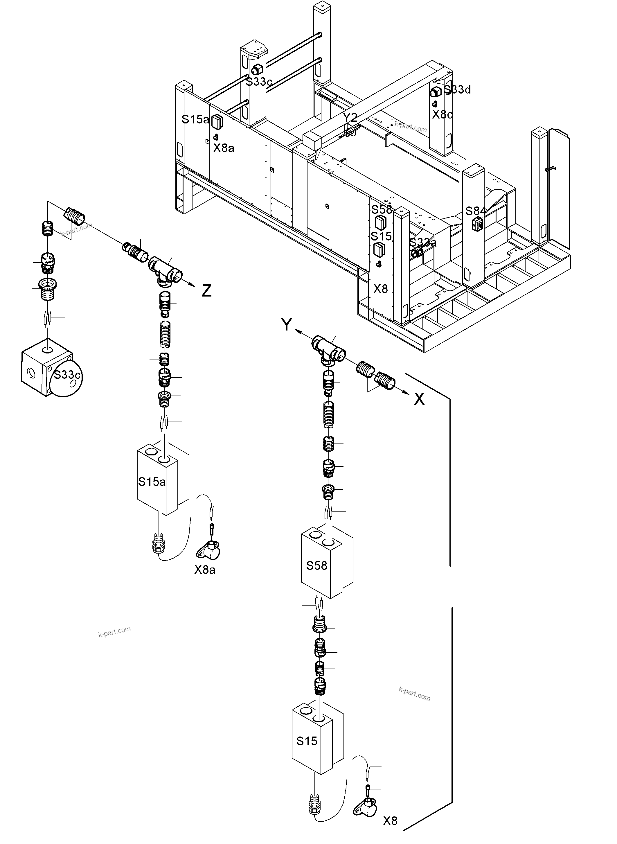 Komatsu parts book diagram for PC5500-6 S/N 15049: LIGHTING EQUIPMENT