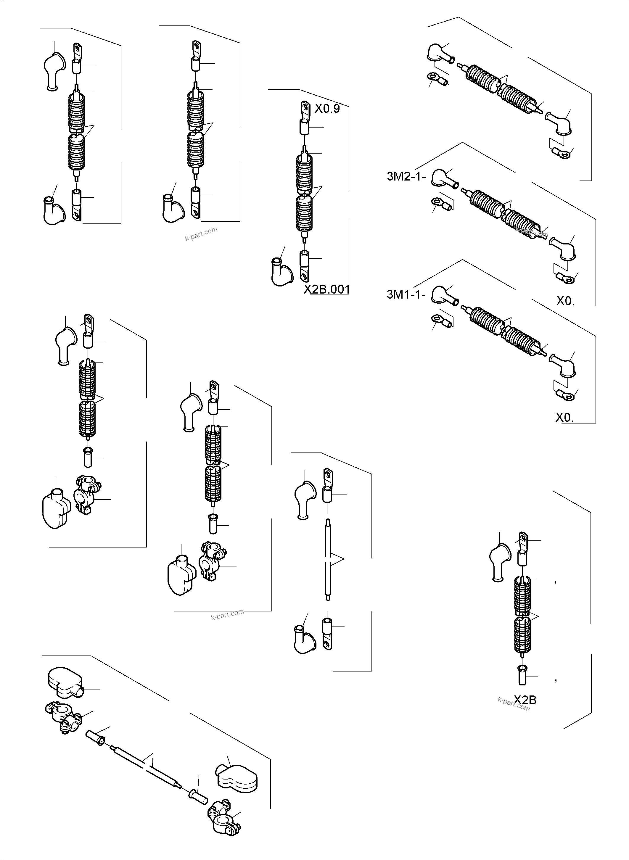 Komatsu parts book diagram for PC5500-6 S/N 15049: BATTERIES WITH CABLES