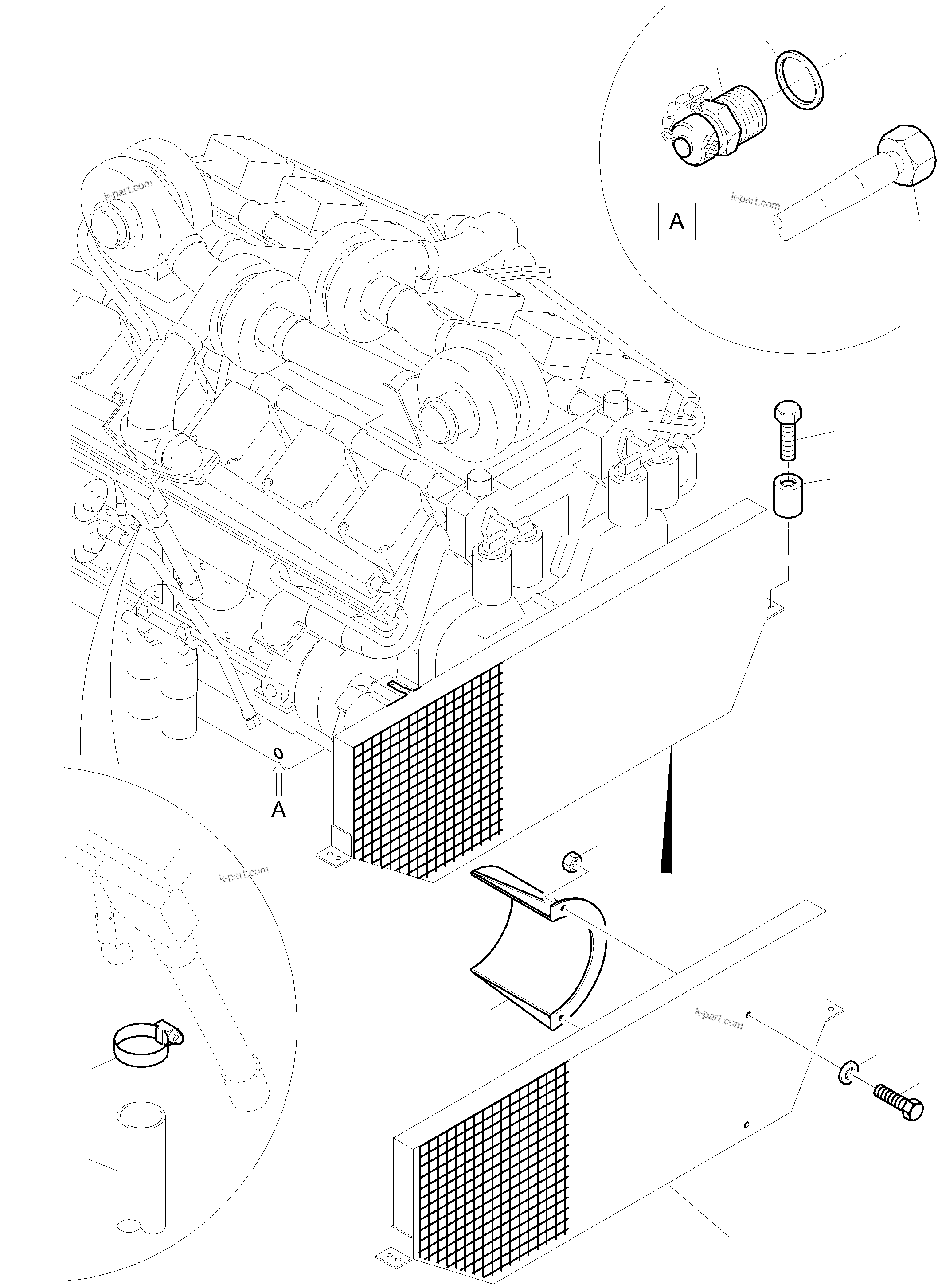 Komatsu parts book diagram for PC5500-6 S/N 15049: ENGINE ACCESSORIES