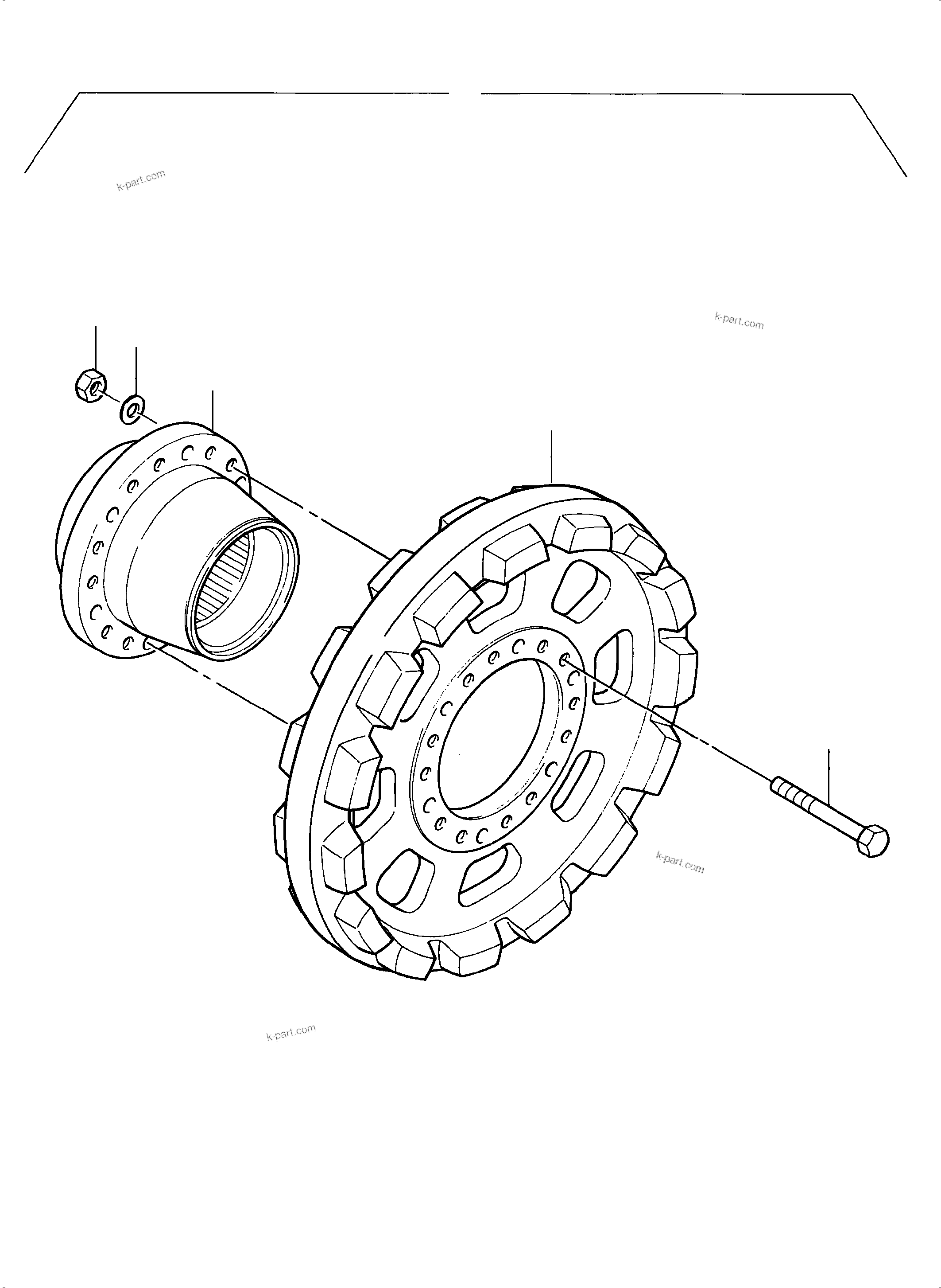 Komatsu parts book diagram for PC5500-6 S/N 15049: DRIVE SPROCKET, NT AND TT