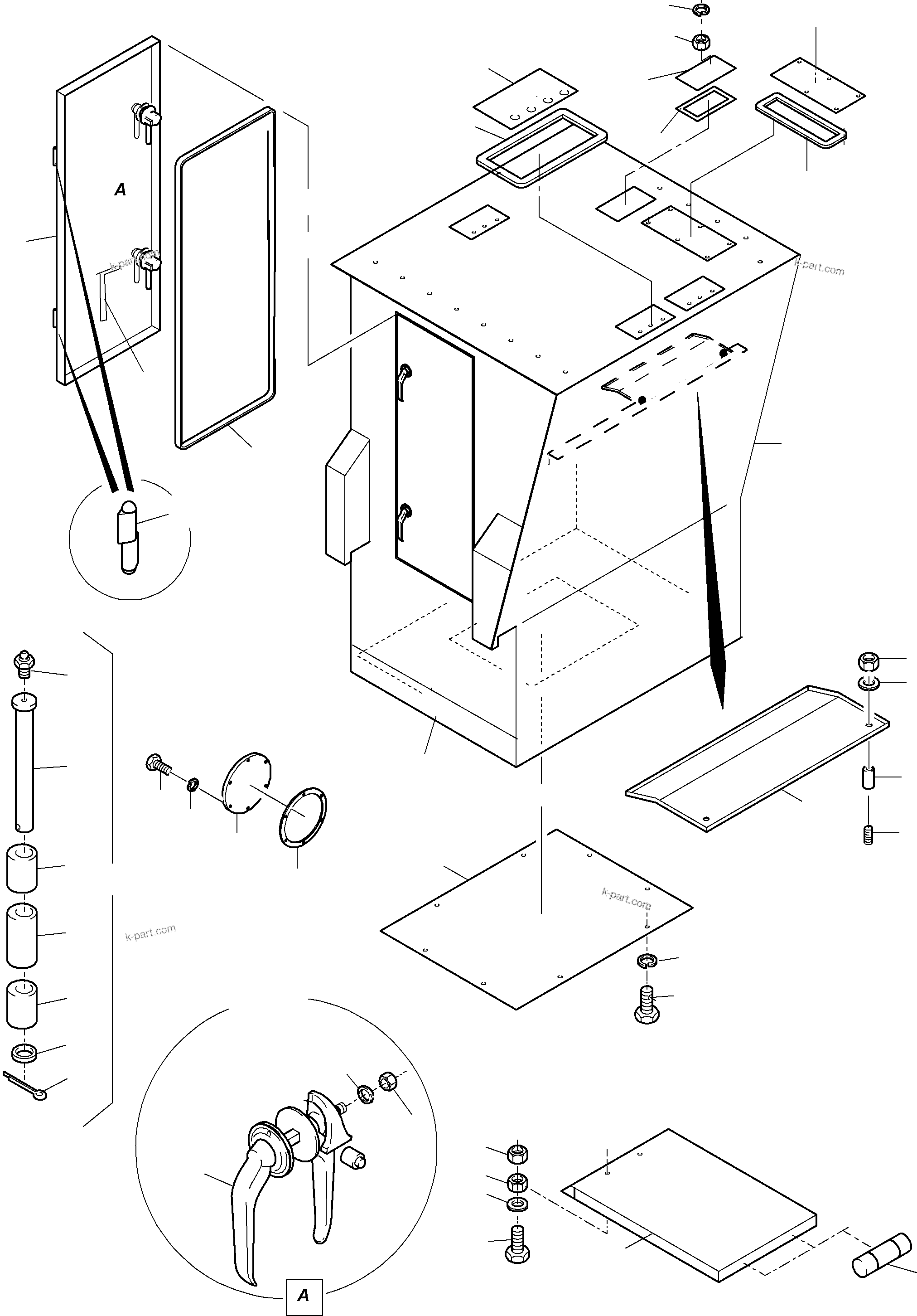 Komatsu parts book diagram for PC5500-6 S/N 15049: CAB SUPPORT ARR.