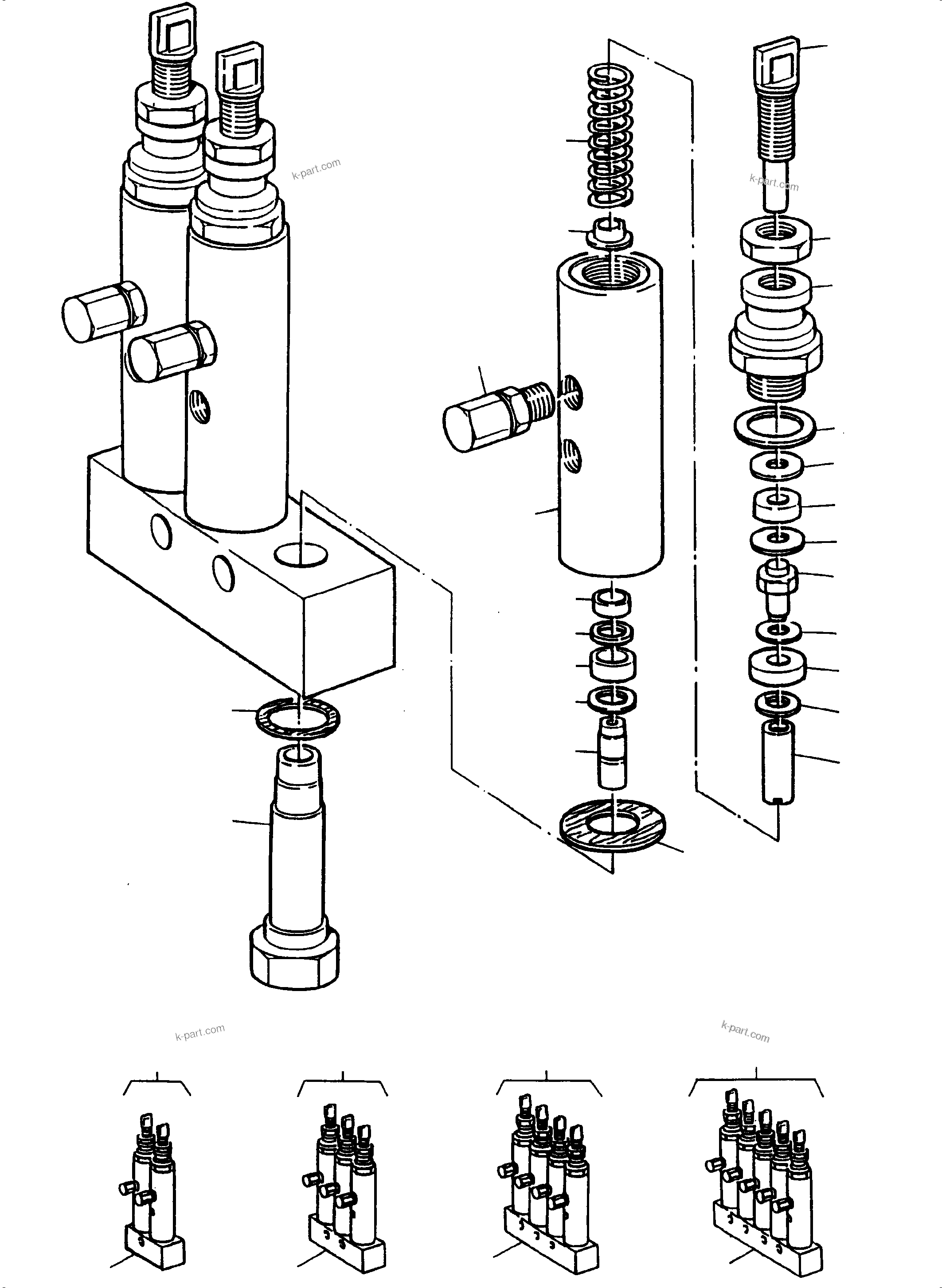 Komatsu parts book diagram for PC5500-6 S/N 15056: METERING VALVE