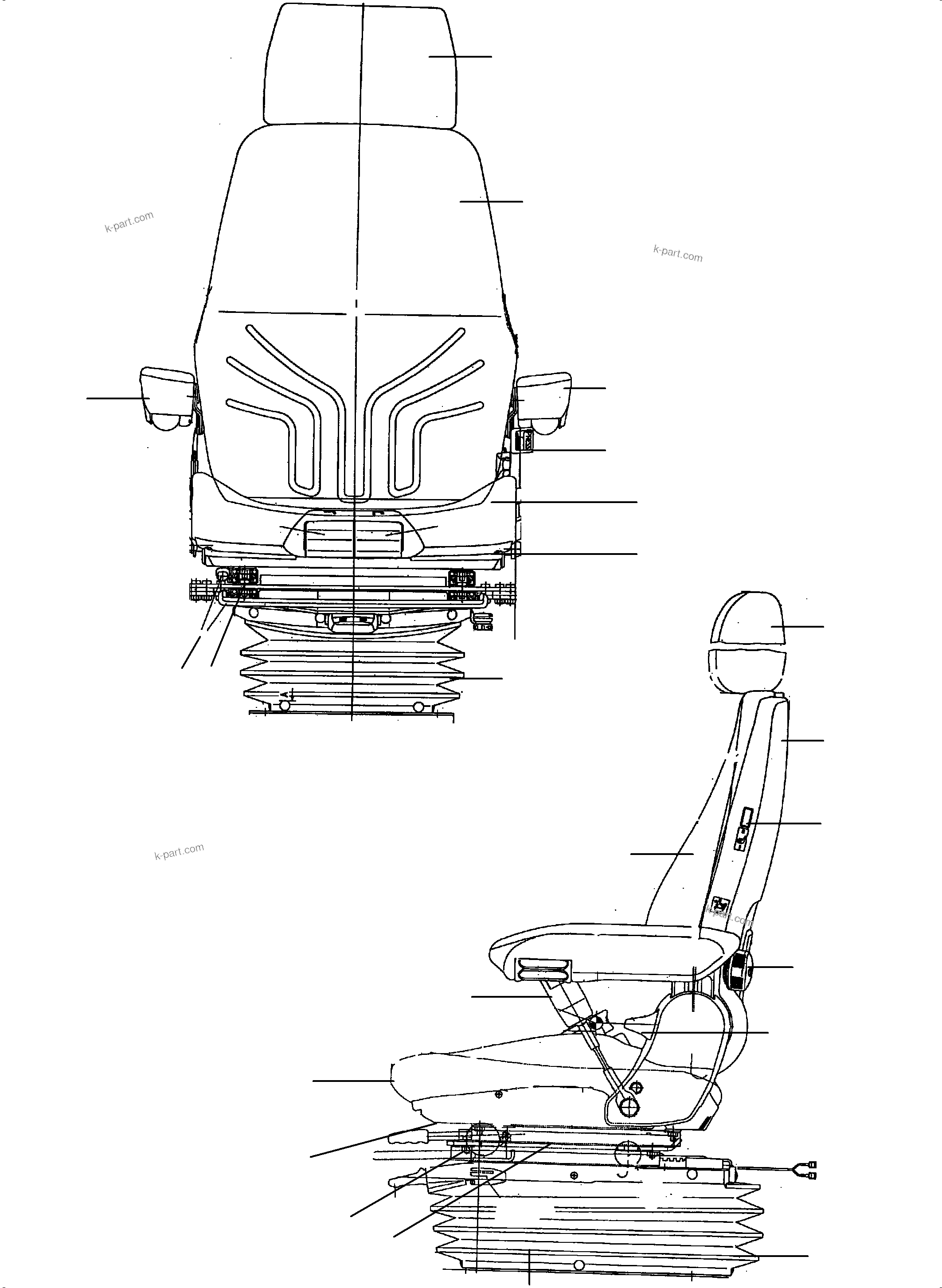 Komatsu parts book diagram for PC5500-6 S/N 15056: OPERATOR'S SEAT