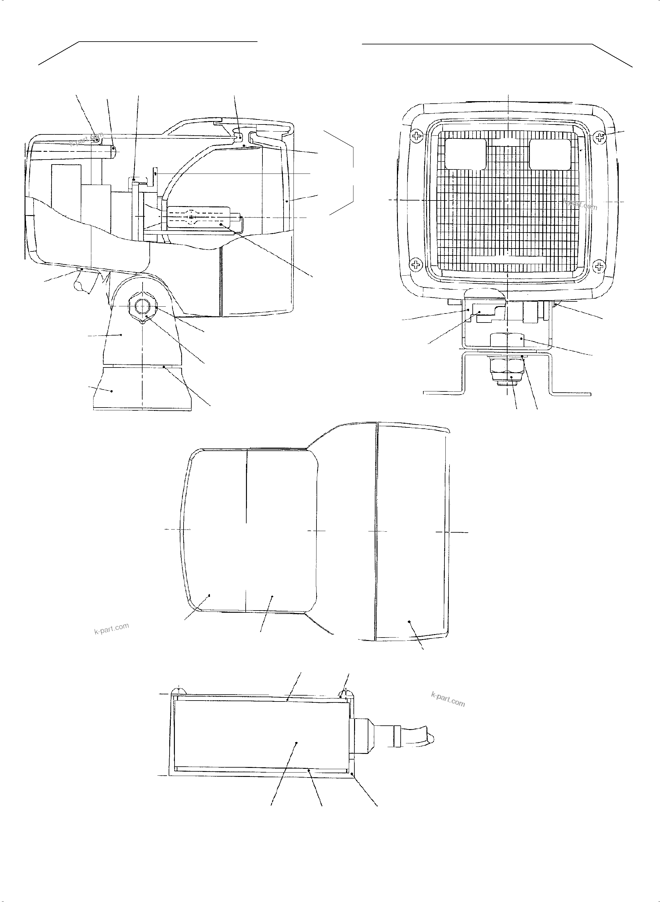 Komatsu parts book diagram for PC5500-6 S/N 15056: HEAD LIGHT
