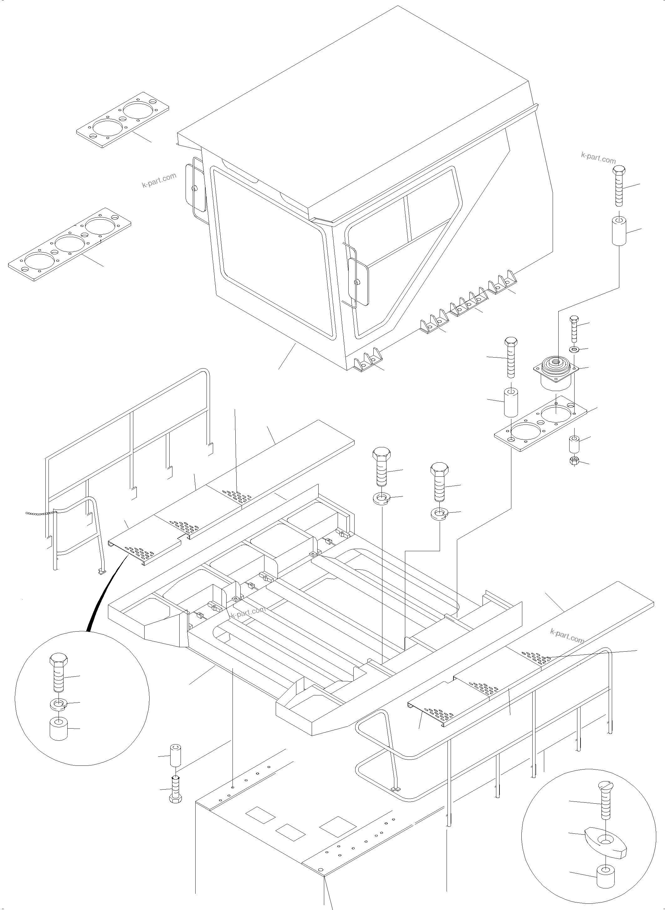 Komatsu parts book diagram for PC5500-6 S/N 15056: OPERATORґS CAB ARR.